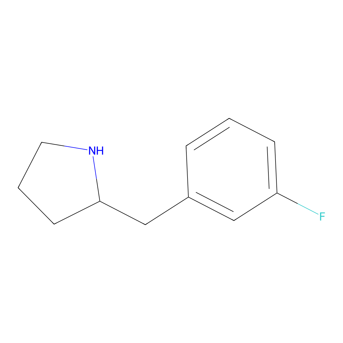 2-[(3-Fluorophenyl)methyl]pyrrolidine molecular structure, CAS 1016499-34-5