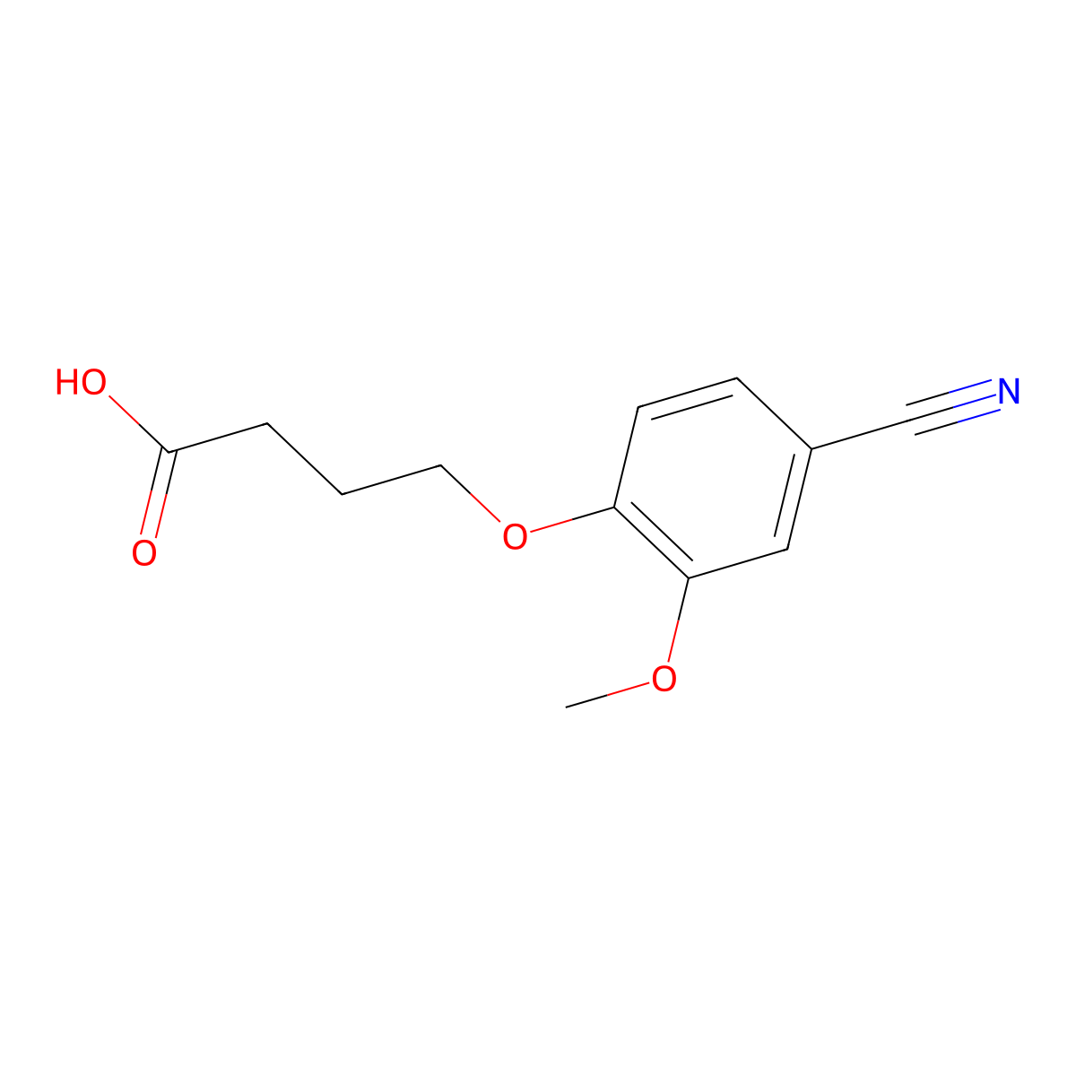 4-(4-Cyano-2-methoxyphenoxy)butanoic acid molecular structure, CAS 1016499-74-3