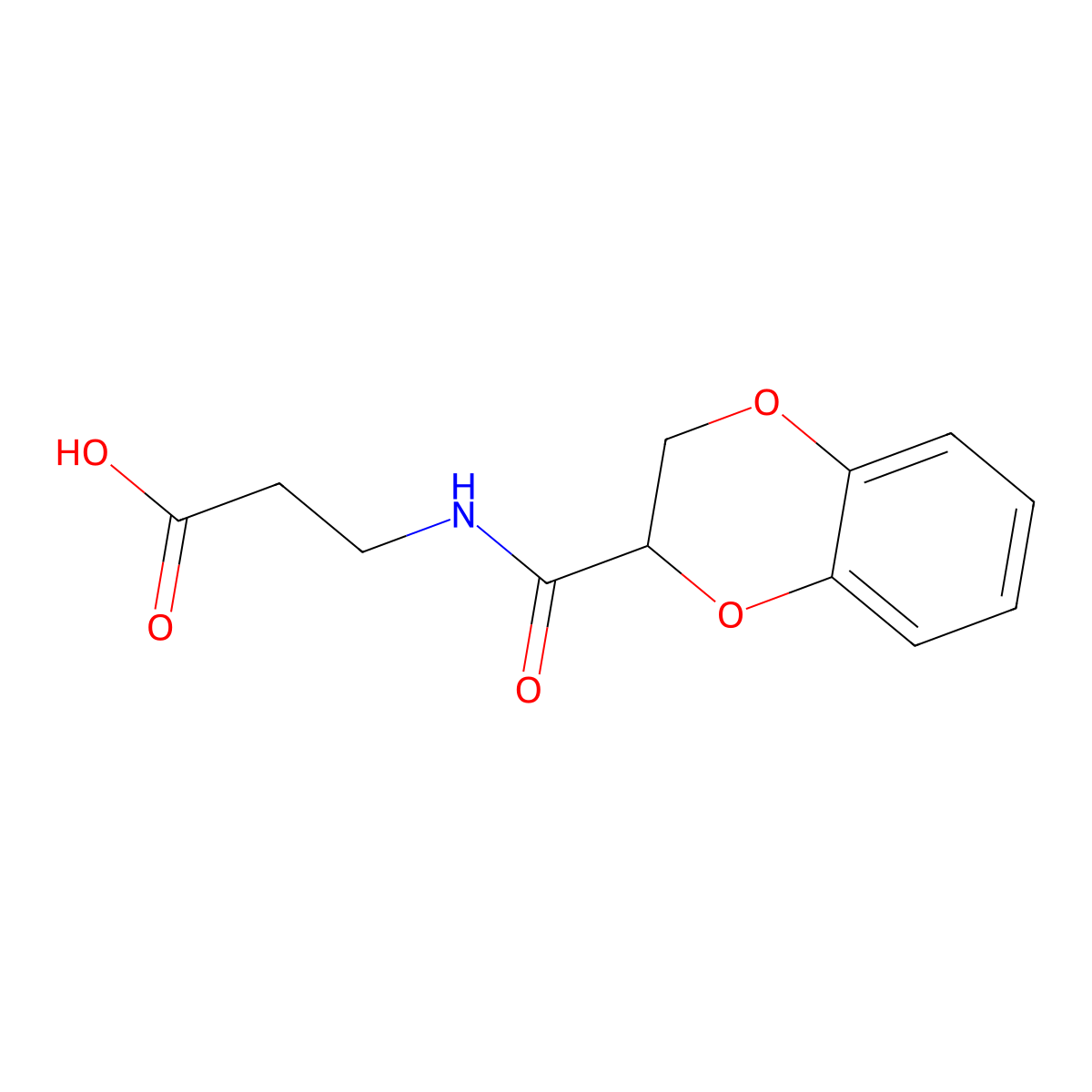 3-(2,3-Dihydrobenzo[b][1,4]dioxine-2-carboxamido)propanoic acid molecular structure, CAS 1016499-77-6