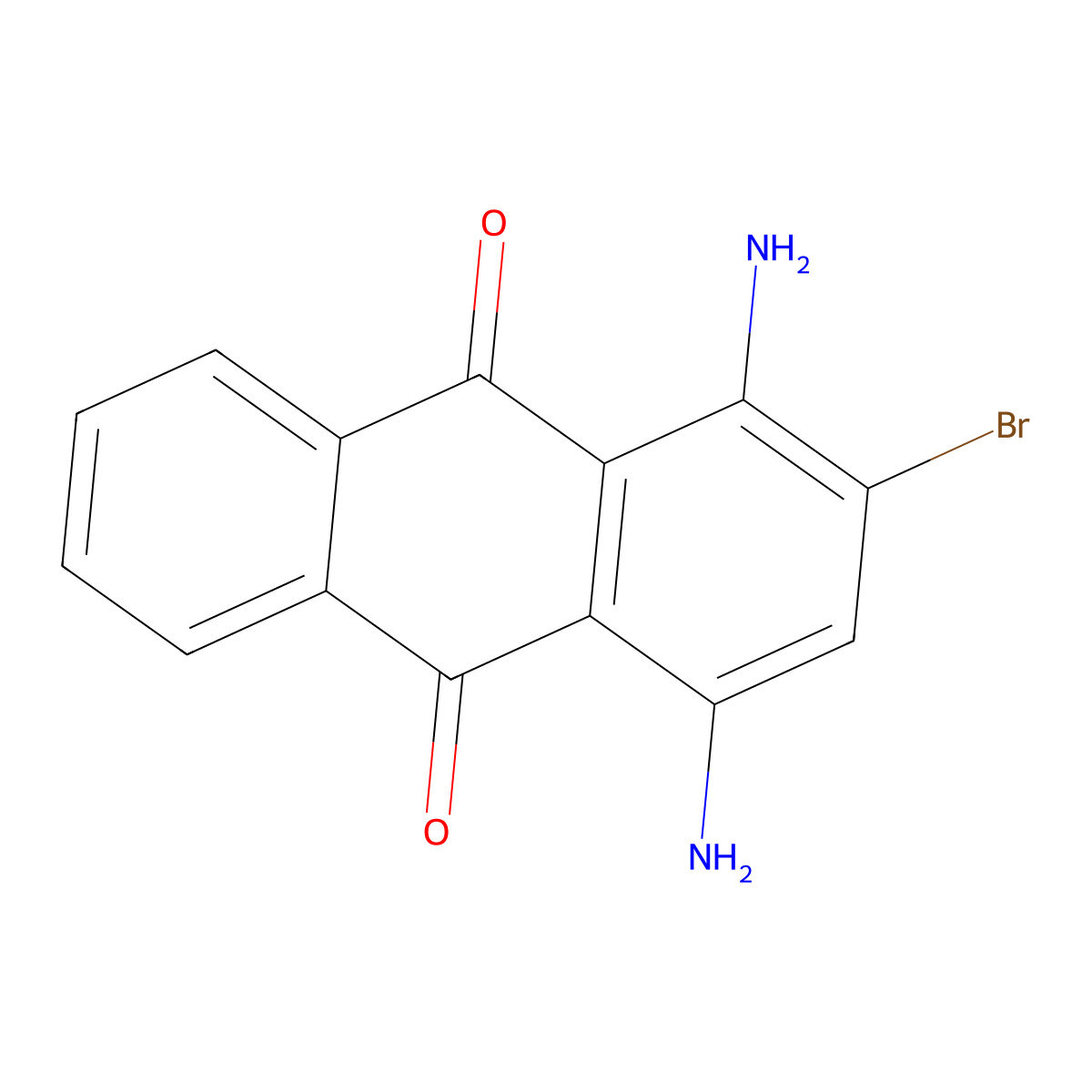 9,10-Anthracenedione, 1,4-diamino-2-bromo- molecular structure, CAS 10165-31-8
