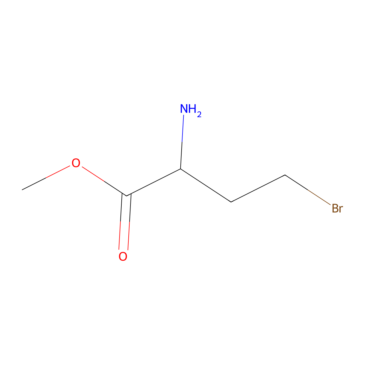 (S)-methyl 2-amino-4-bromobutanoate molecular structure, CAS 101650-17-3