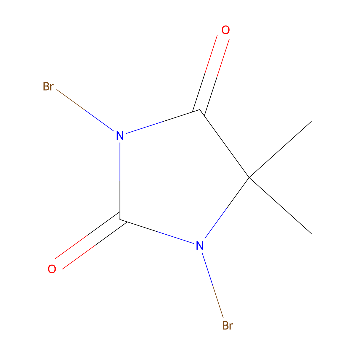 1,3-Dibromo-5,5-dimethylhydantoin molecular structure, CAS 101650-80-0