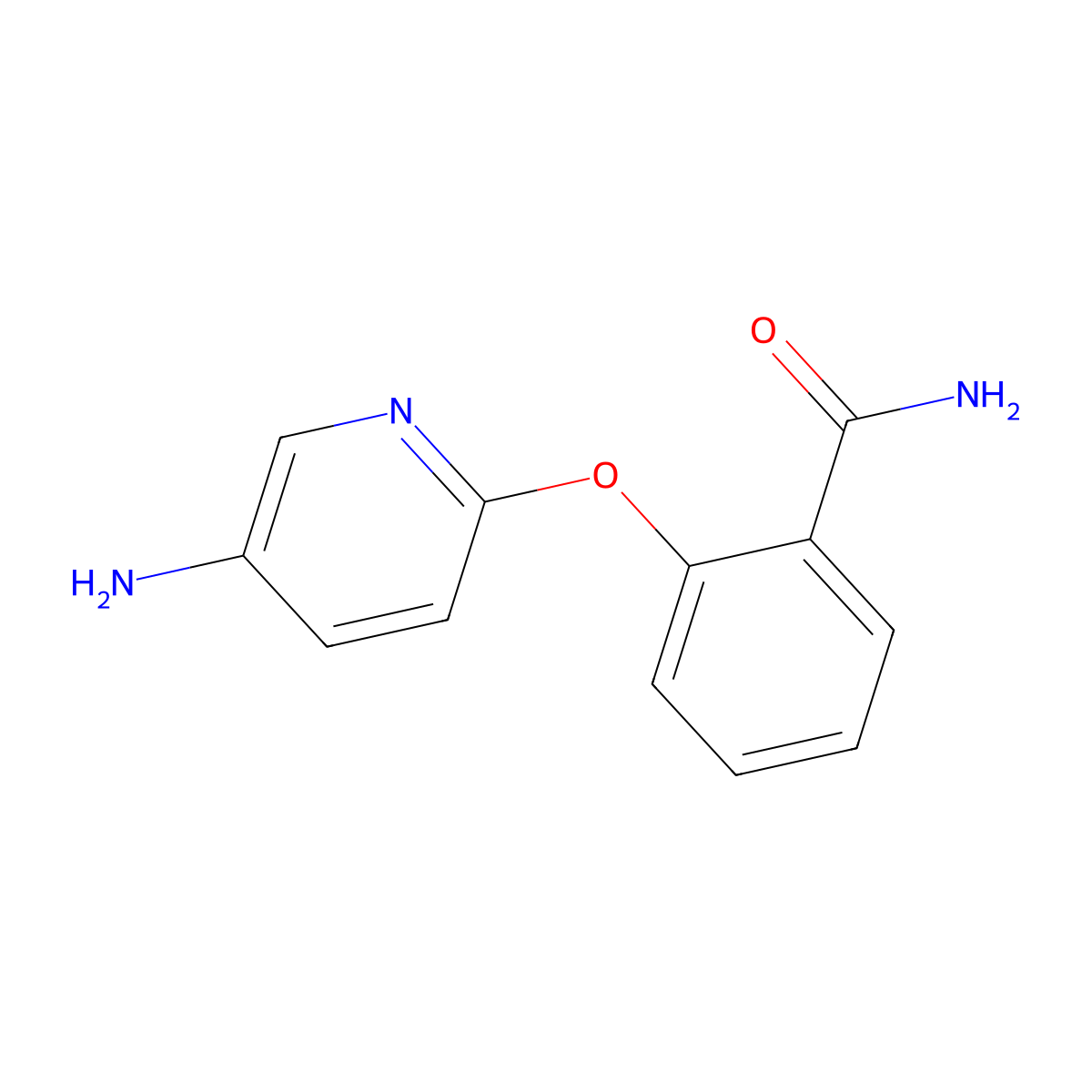2-[(5-Aminopyridin-2-yl)oxy]benzamide molecular structure, CAS 1016500-33-6