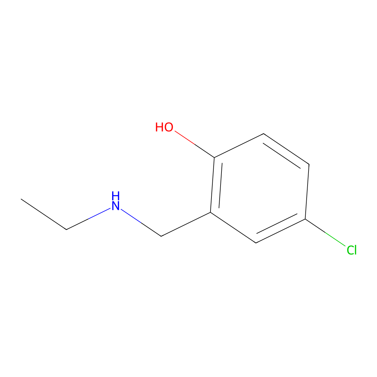 4-Chloro-2-[(ethylamino)methyl]phenol molecular structure, CAS 1016500-71-2