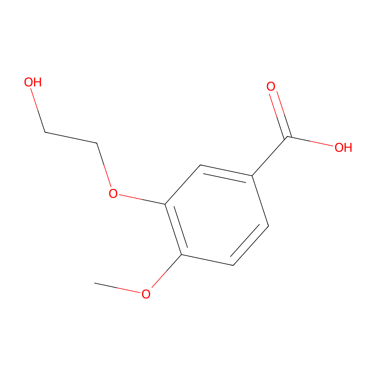 3-(2-Hydroxyethoxy)-4-methoxybenzoic acid molecular structure, CAS 1016501-07-7