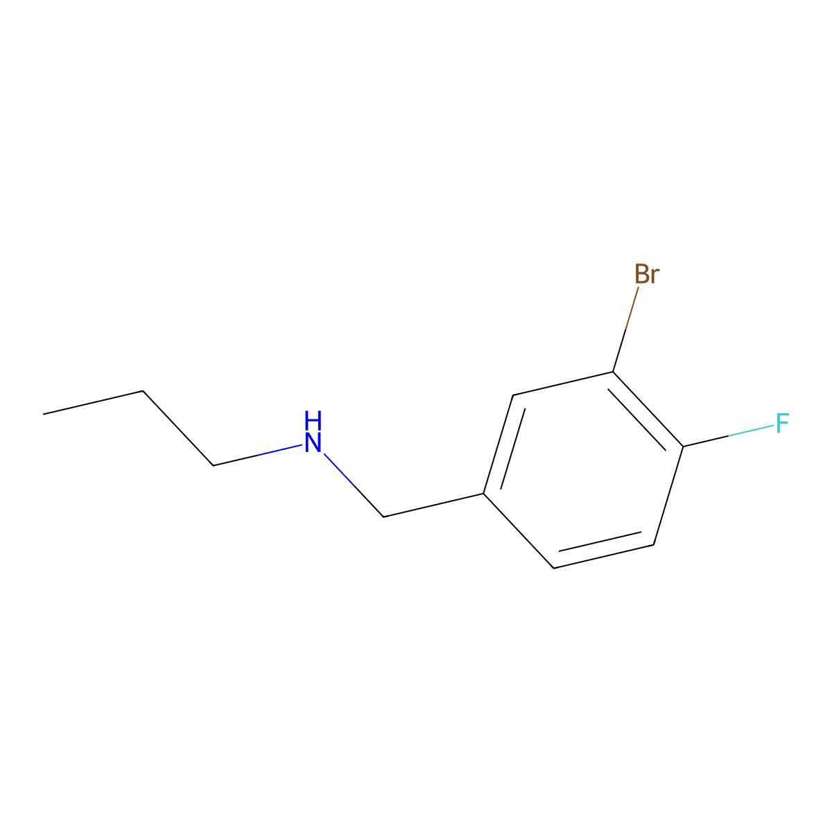 [(3-Bromo-4-fluorophenyl)methyl](propyl)amine molecular structure, CAS 1016501-17-9