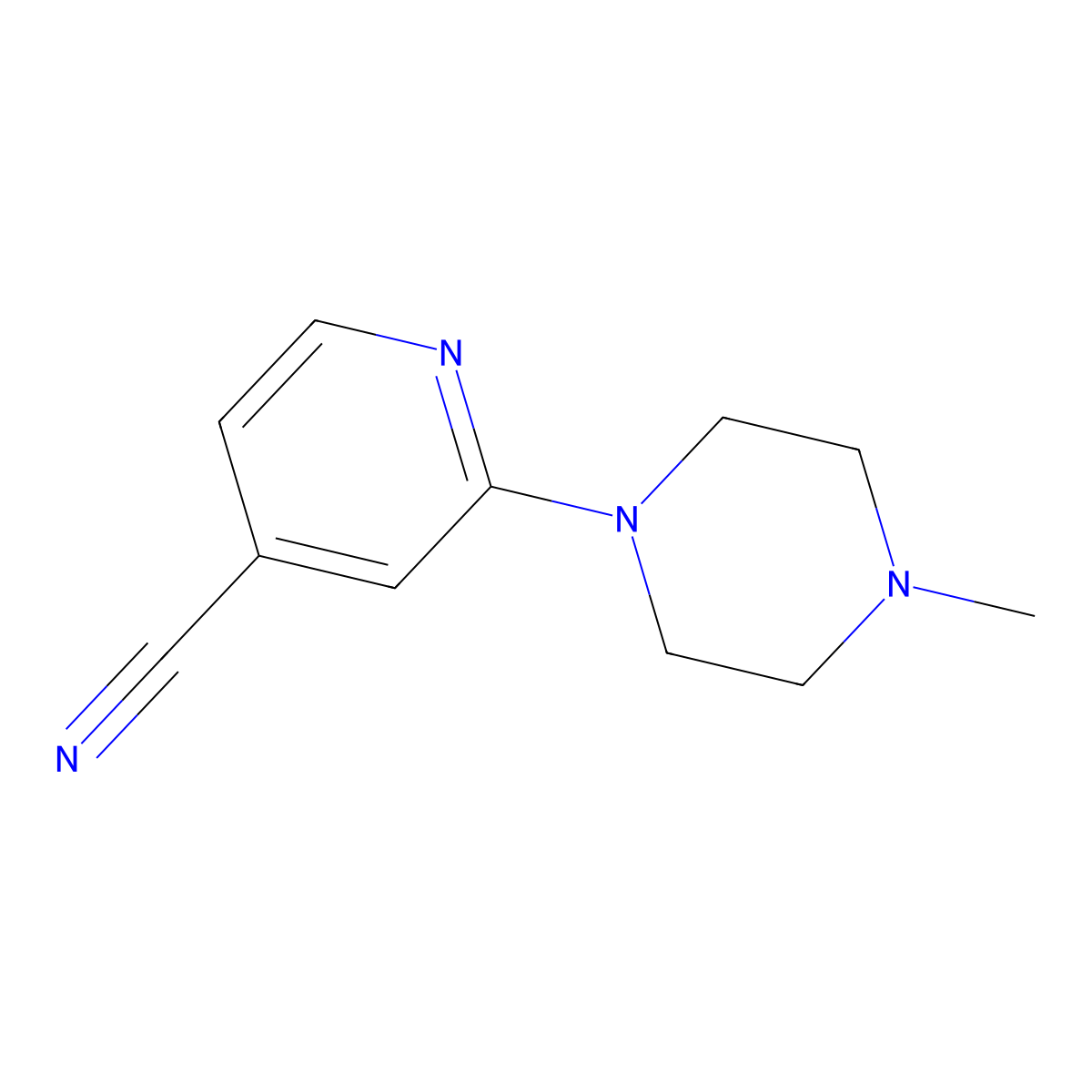 2-(4-Methylpiperazin-1-yl)pyridine-4-carbonitrile molecular structure, CAS 1016501-27-1