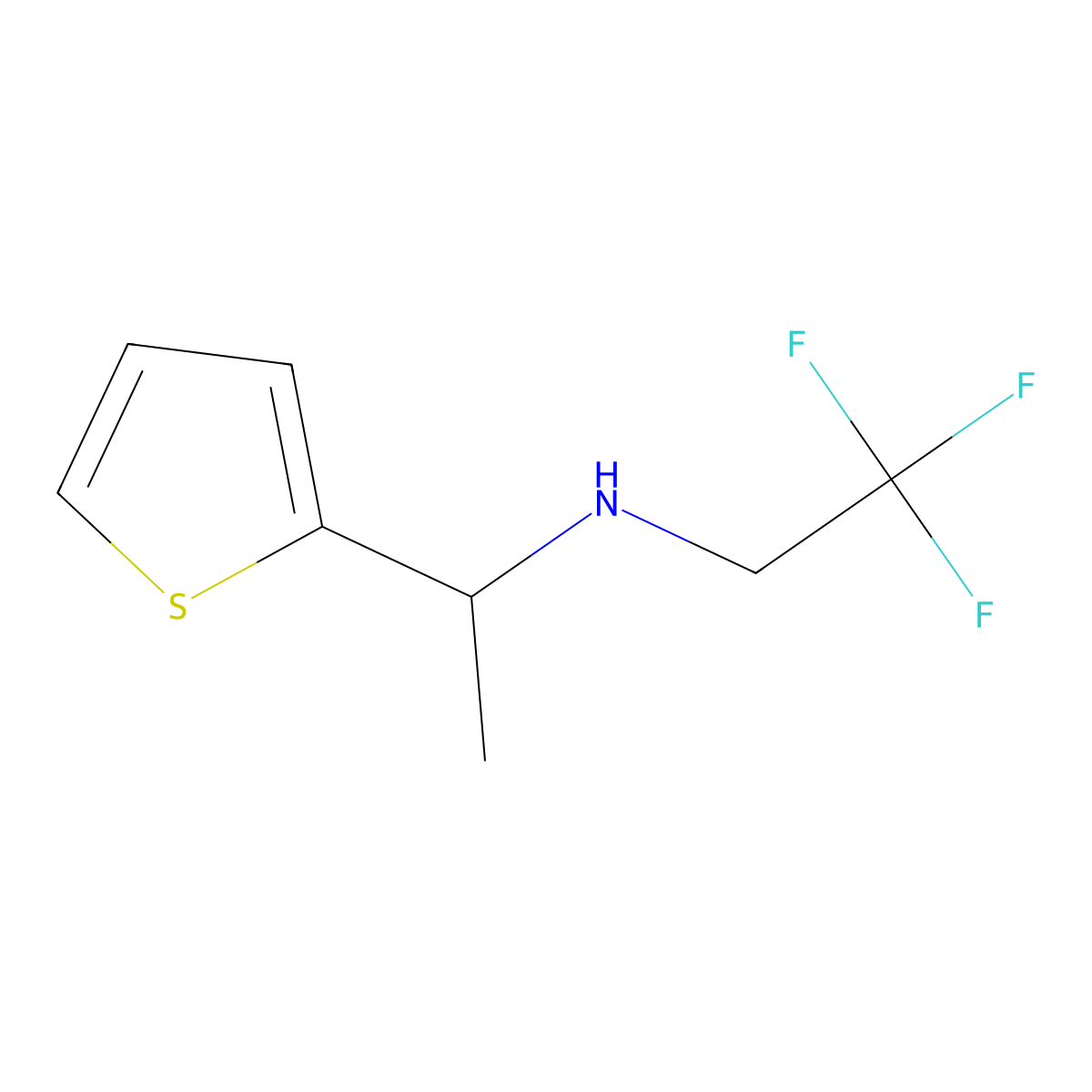 [1-(Thiophen-2-YL)ethyl](2,2,2-trifluoroethyl)amine molecular structure, CAS 1016501-33-9