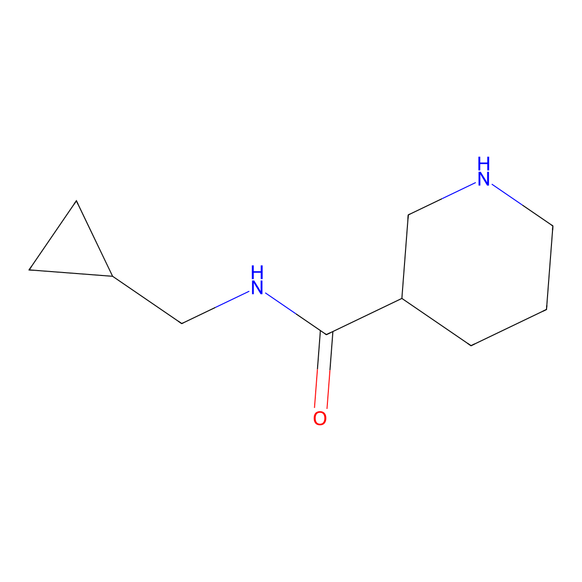 N-(Cyclopropylmethyl)piperidine-3-carboxamide molecular structure, CAS 1016501-58-8