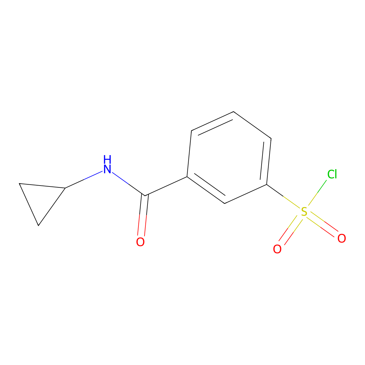 3-(Cyclopropylcarbamoyl)benzene-1-sulfonyl chloride molecular structure, CAS 1016501-60-2