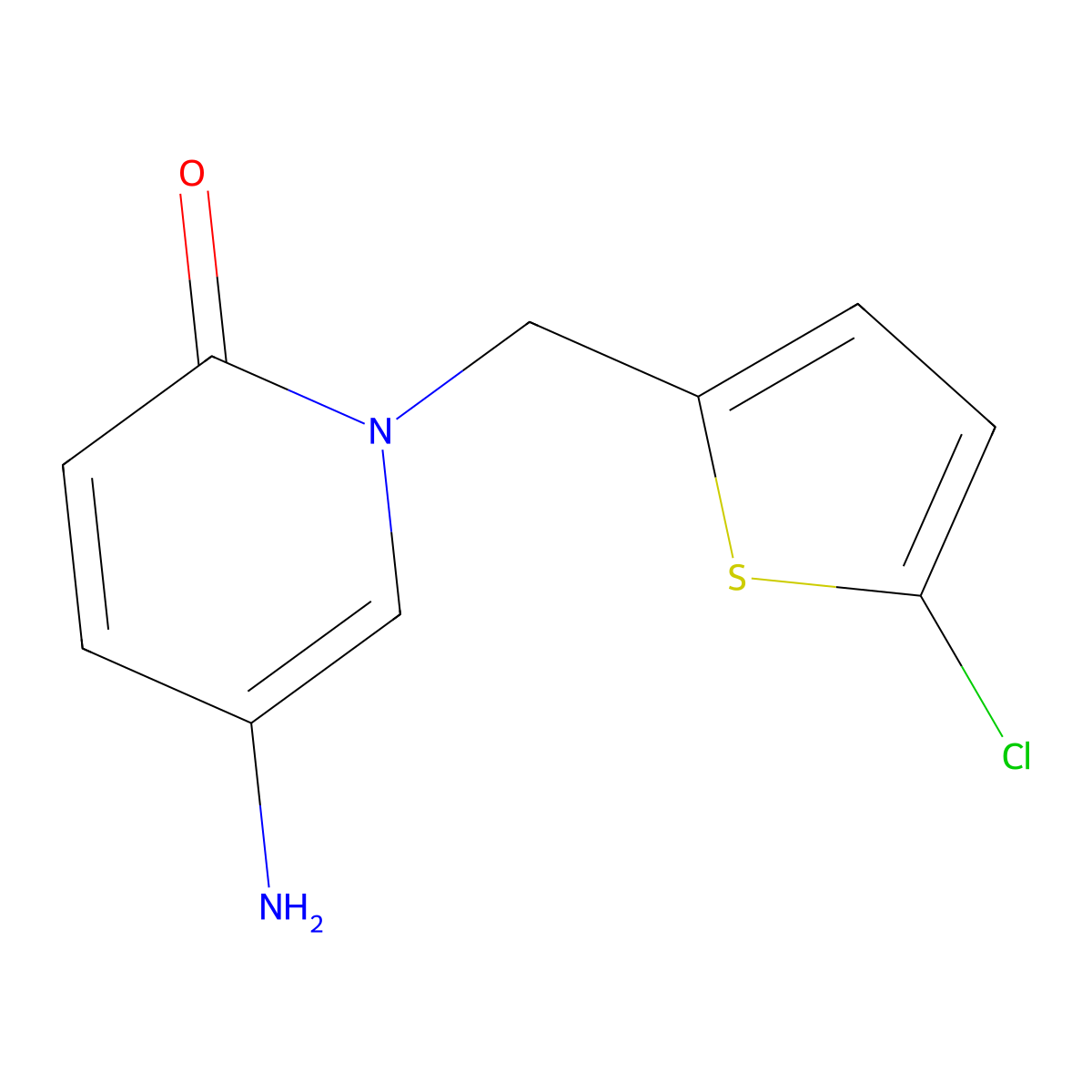 5-Amino-1-[(5-chlorothiophen-2-YL)methyl]-1,2-dihydropyridin-2-one molecular structure, CAS 1016501-99-7