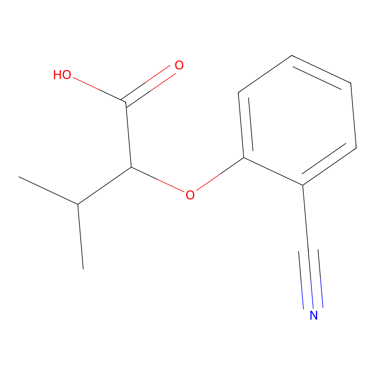 2-(2-Cyanophenoxy)-3-methylbutanoic acid molecular structure, CAS 1016502-71-8