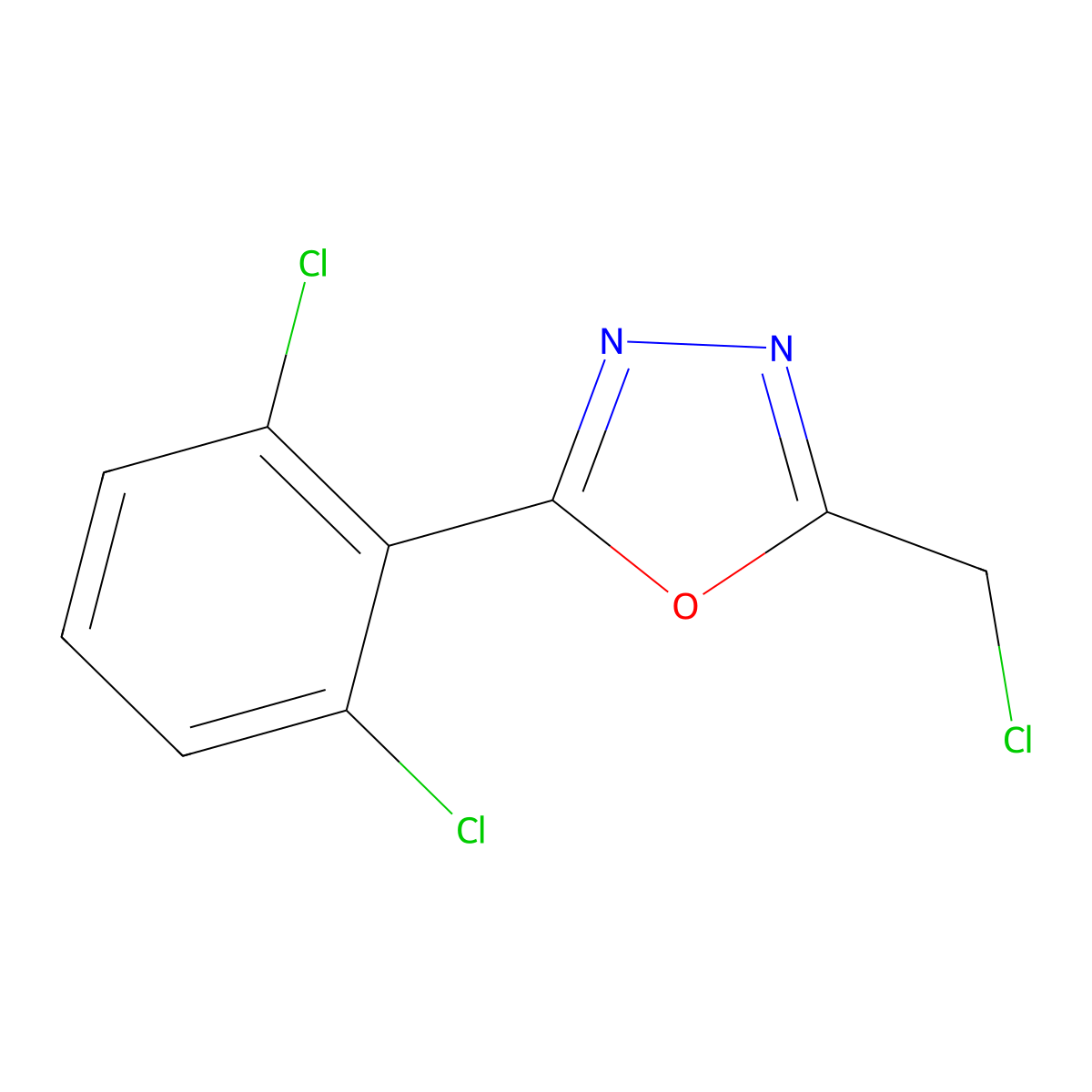 2-(Chloromethyl)-5-(2,6-dichlorophenyl)-1,3,4-oxadiazole molecular structure, CAS 1016503-65-3