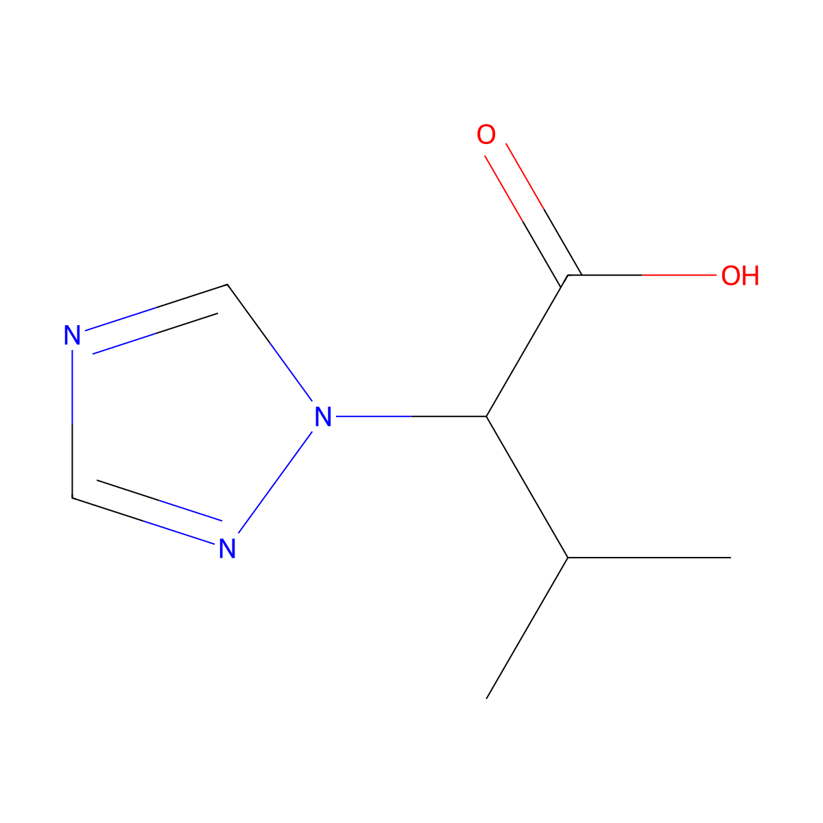 3-methyl-2-(1H-1,2,4-triazol-1-yl)butanoic acid molecular structure, CAS 1016503-66-4