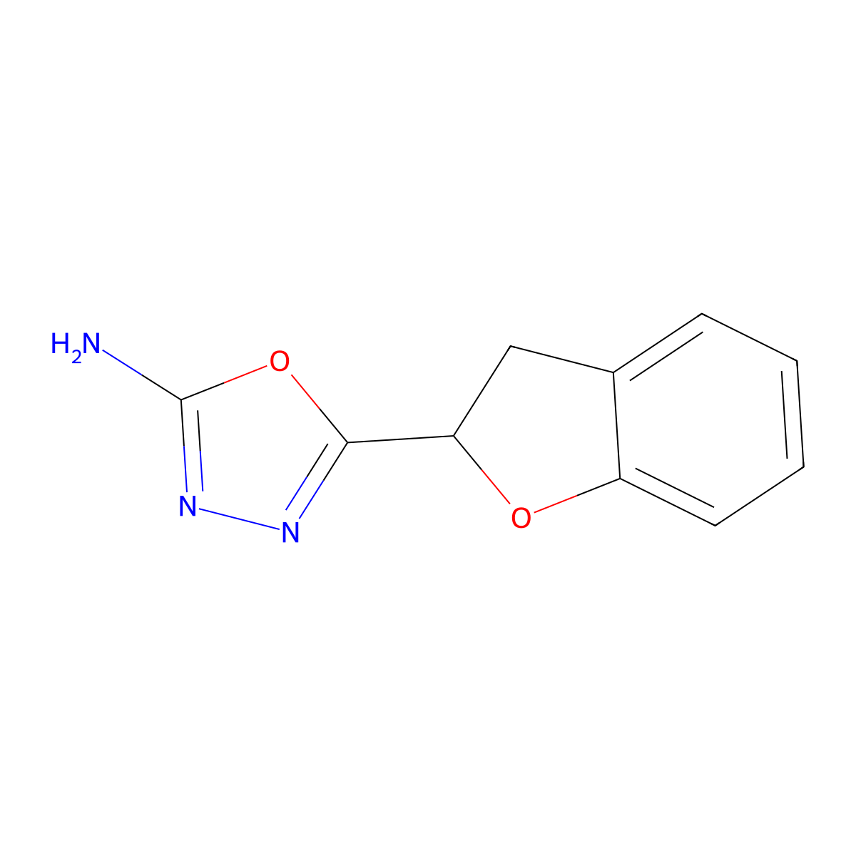 5-(2,3-Dihydro-1-benzofuran-2-yl)-1,3,4-oxadiazol-2-amine molecular structure, CAS 1016504-22-5