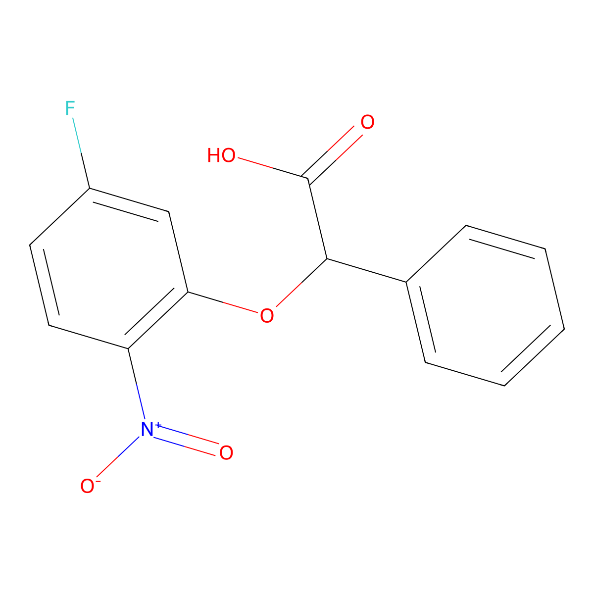2-(5-Fluoro-2-nitrophenoxy)-2-phenylacetic acid molecular structure, CAS 1016504-23-6