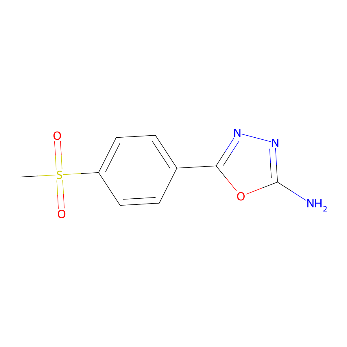 5-[4-(Methylsulfonyl)phenyl]-1,3,4-oxadiazol-2-amine molecular structure, CAS 1016504-27-0