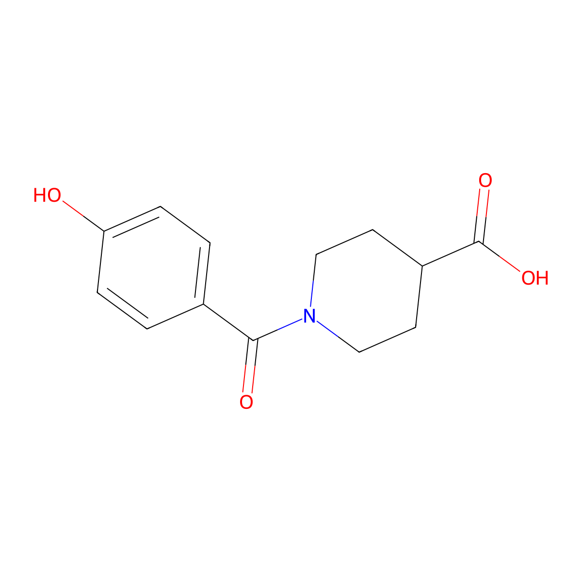 1-(4-Hydroxybenzoyl)piperidine-4-carboxylic acid molecular structure, CAS 1016504-50-9