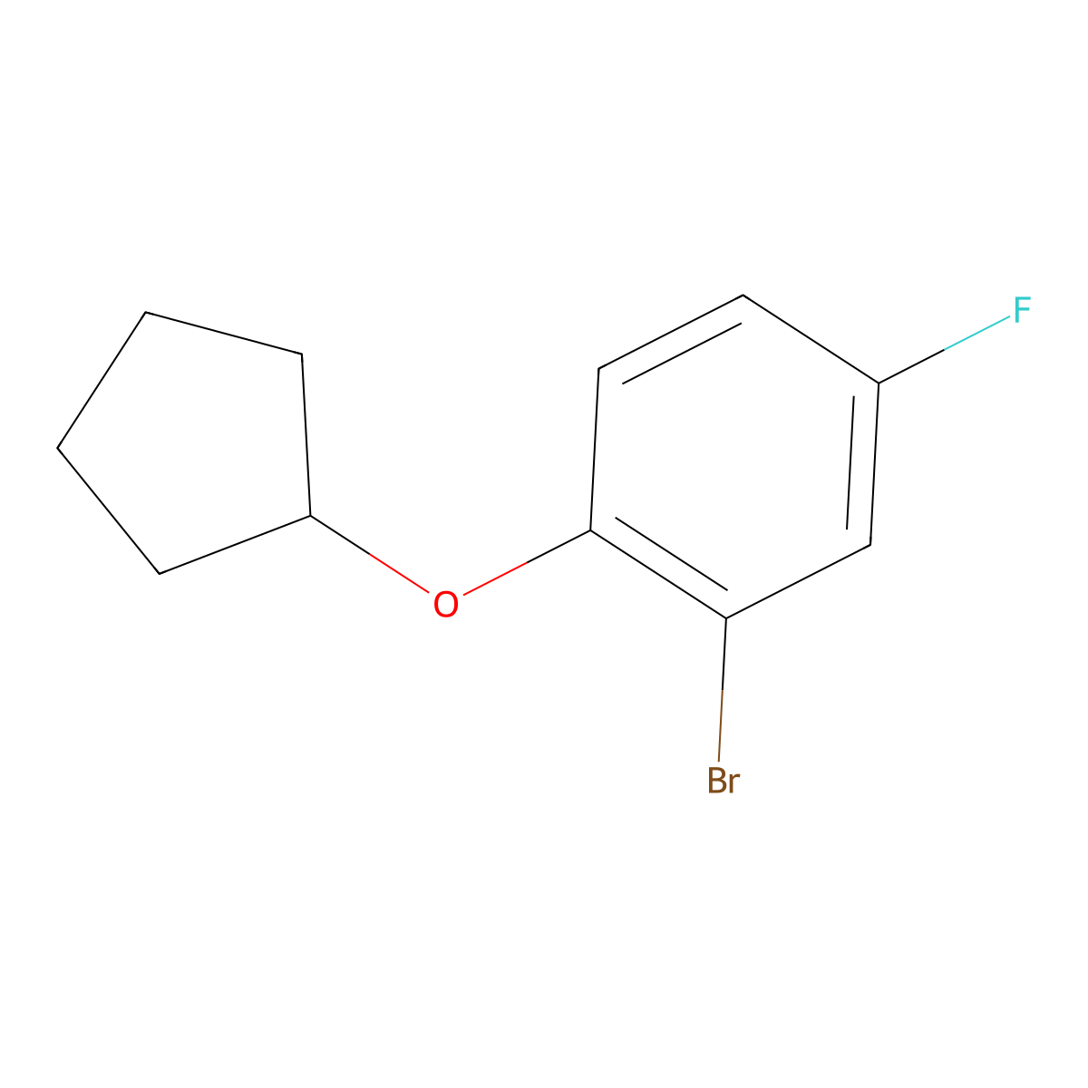 2-Bromo-1-(cyclopentyloxy)-4-fluorobenzene molecular structure, CAS 1016505-33-1