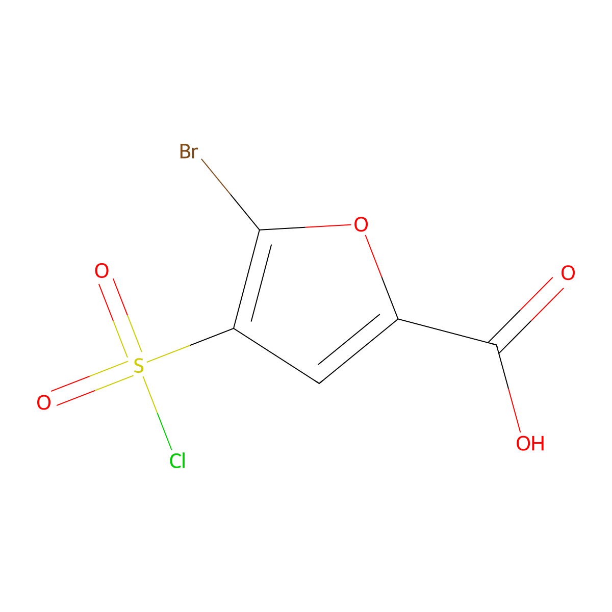 5-Bromo-4-(chlorosulfonyl)furan-2-carboxylic acid molecular structure, CAS 1016505-47-7