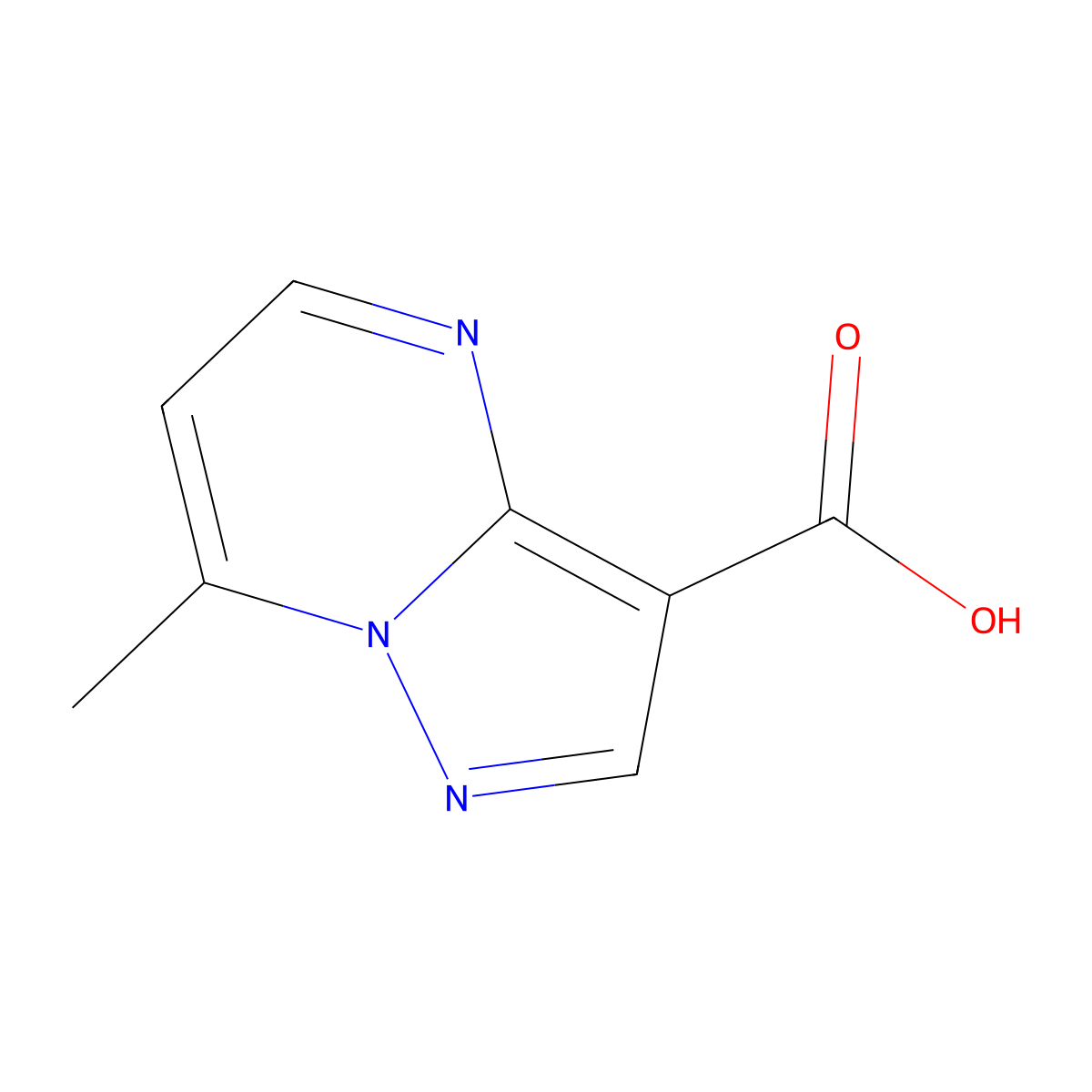 7-Methylpyrazolo(1,5-a)pyrimidine-3-carboxylic acid molecular structure, CAS 1016505-59-1