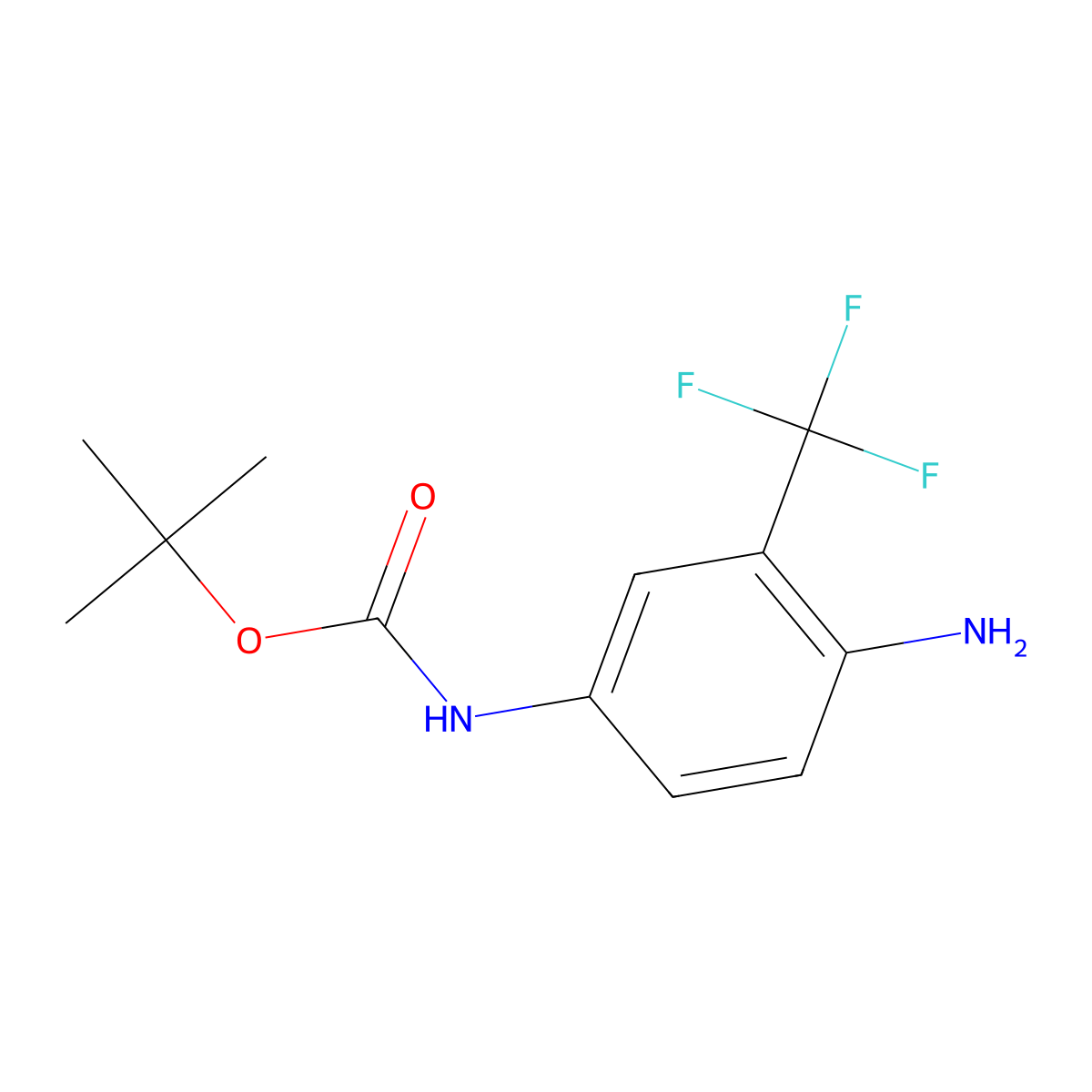 tert-butyl N-[4-amino-3-(trifluoromethyl)phenyl]carbamate molecular structure, CAS 1016506-18-5