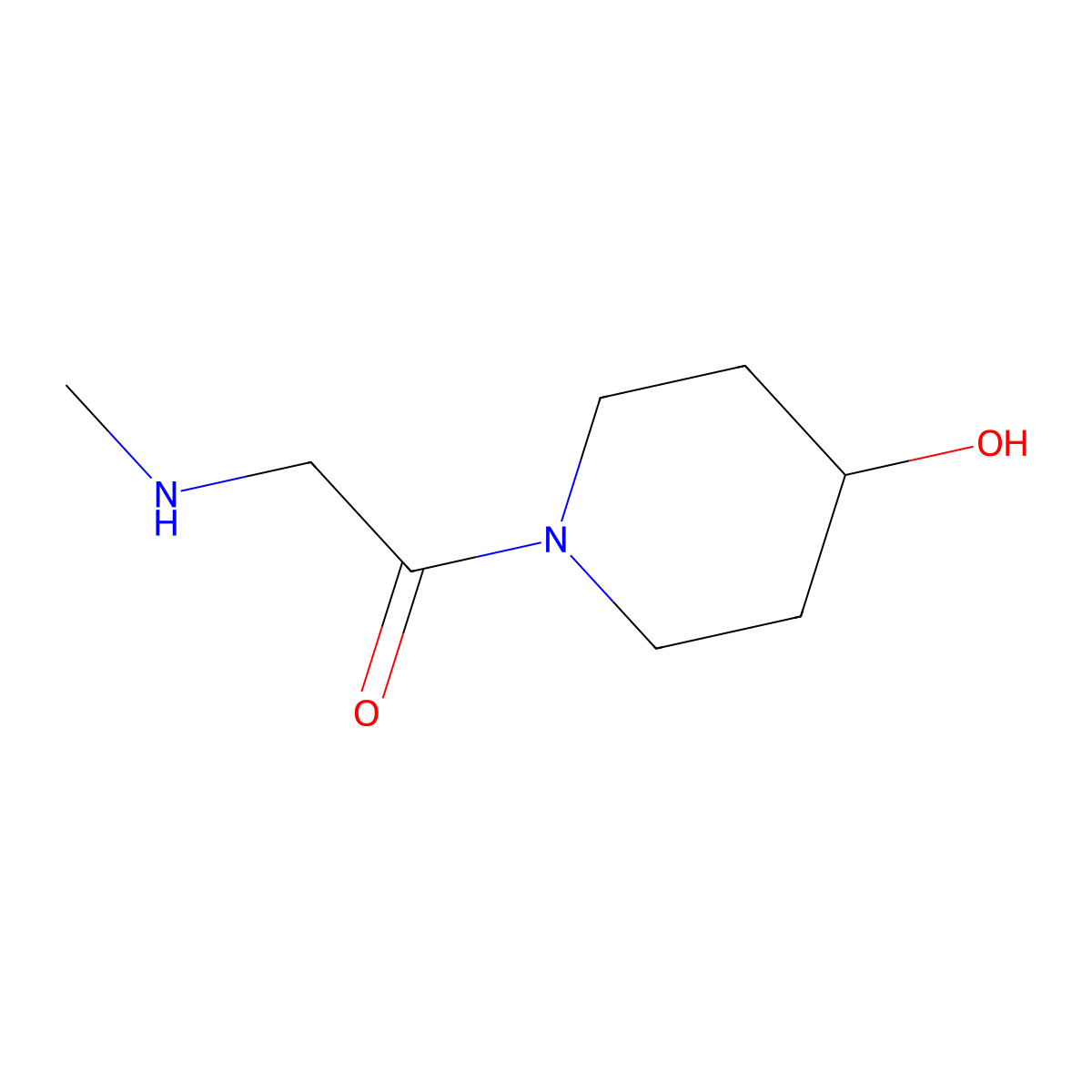 1-(4-Hydroxypiperidin-1-yl)-2-(methylamino)ethan-1-one molecular structure, CAS 1016506-29-8