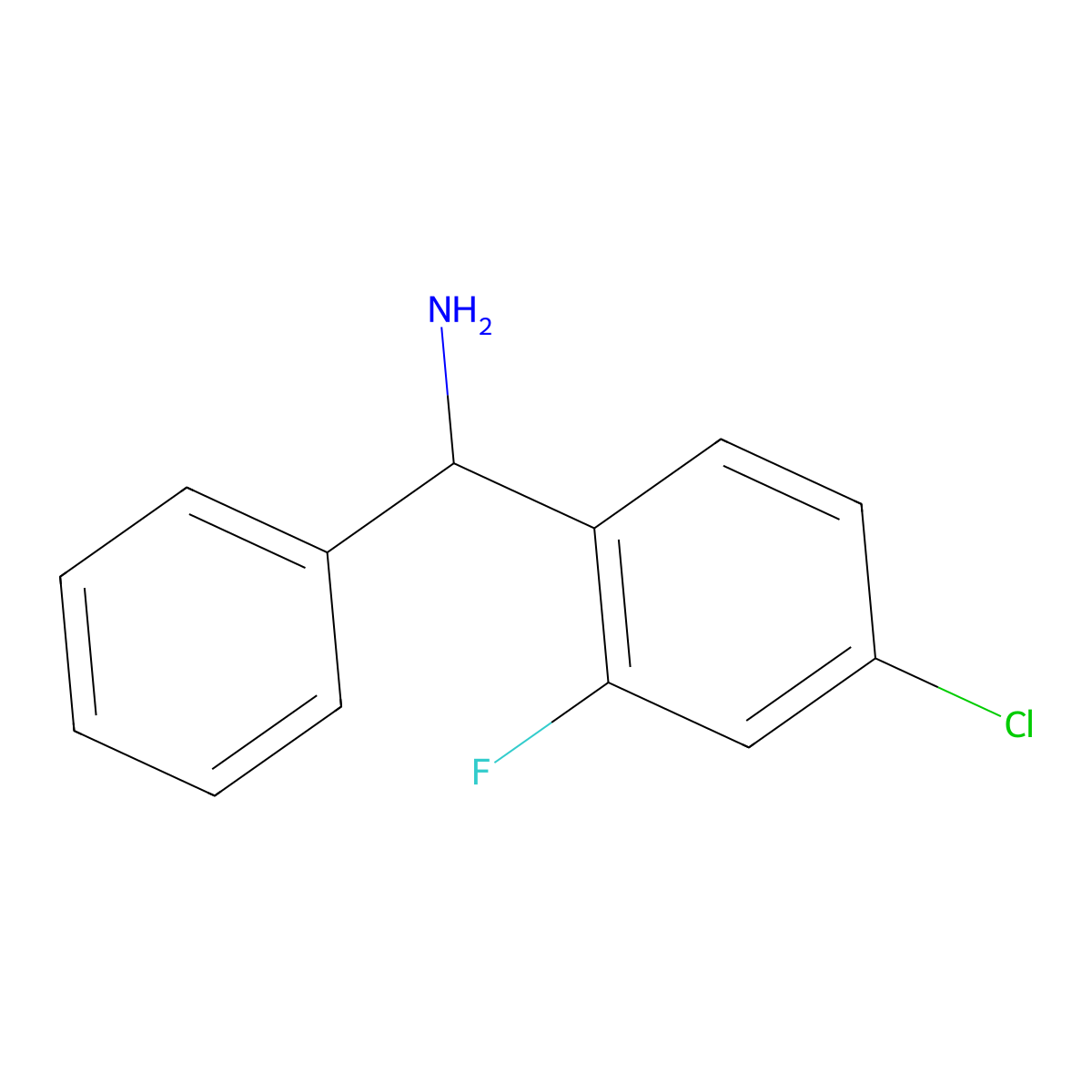 (4-Chloro-2-fluorophenyl)(phenyl)methanamine molecular structure, CAS 1016506-30-1