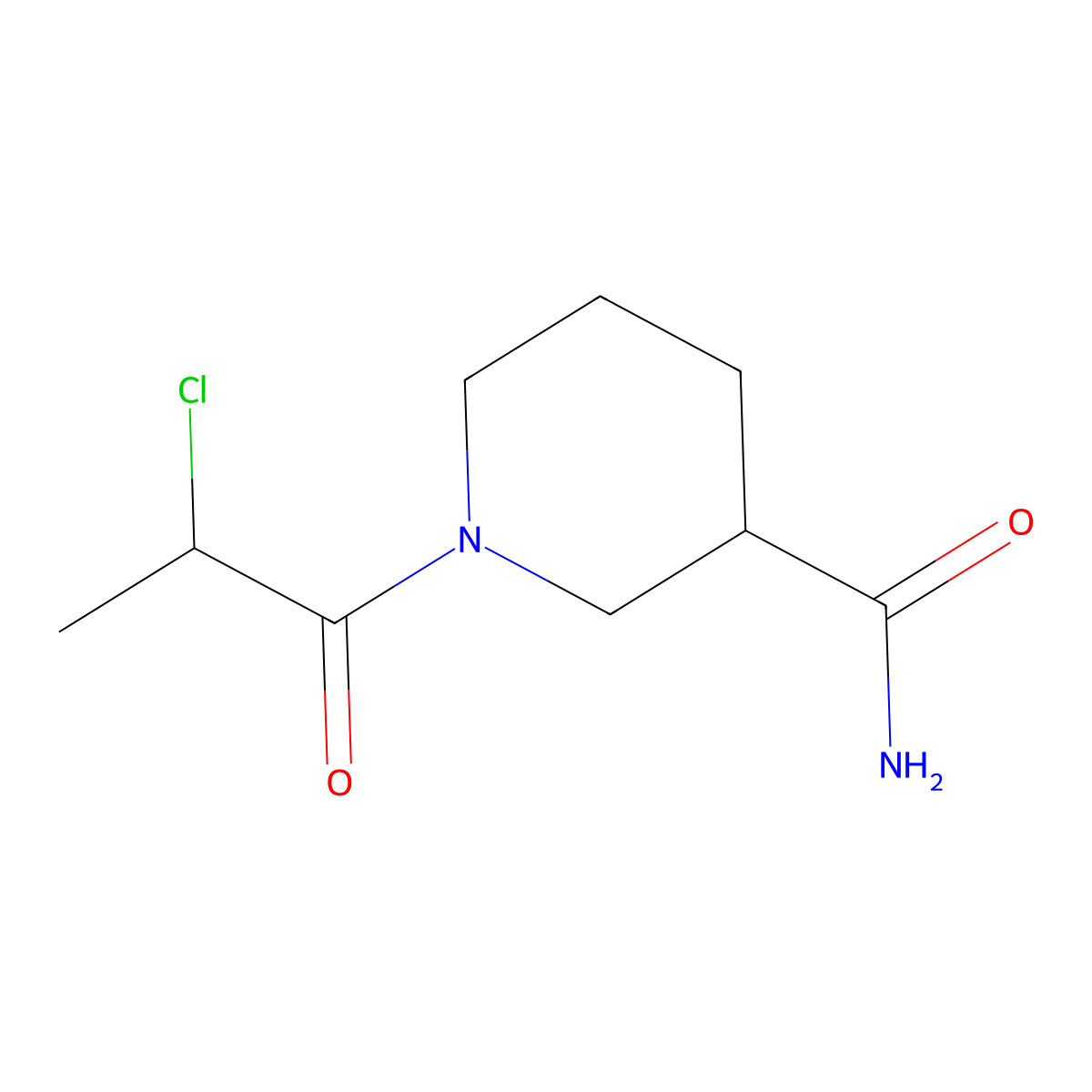 1-(2-Chloropropanoyl)piperidine-3-carboxamide molecular structure, CAS 1016506-44-7