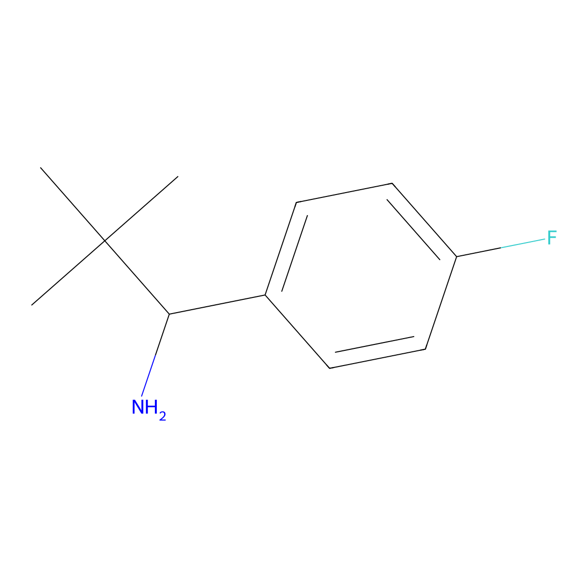 1-(4-Fluorophenyl)-2,2-dimethylpropan-1-amine molecular structure, CAS 1016506-81-2