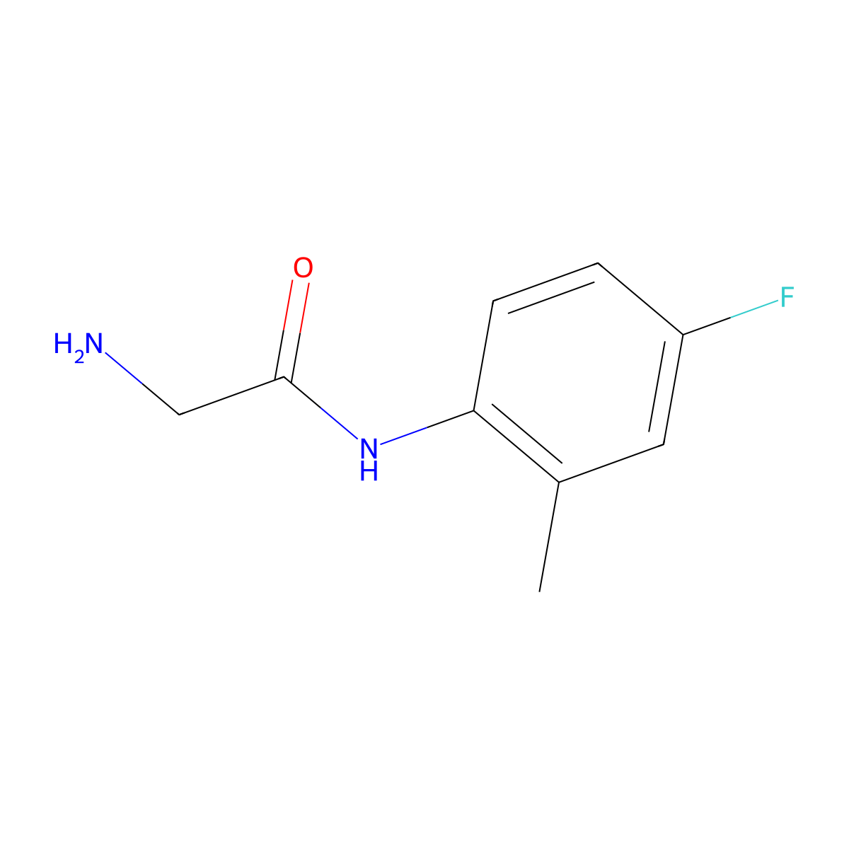 2-Amino-N-(4-fluoro-2-methylphenyl)acetamide molecular structure, CAS 1016507-22-4