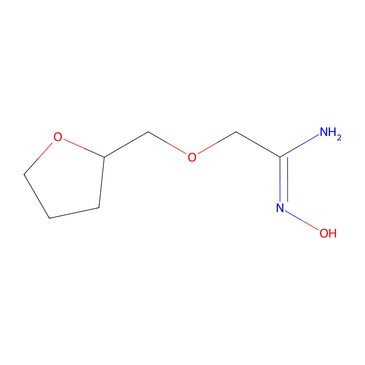 N'-hydroxy-2-[(oxolan-2-yl)methoxy]ethanimidamide molecular structure, CAS 1016508-01-2