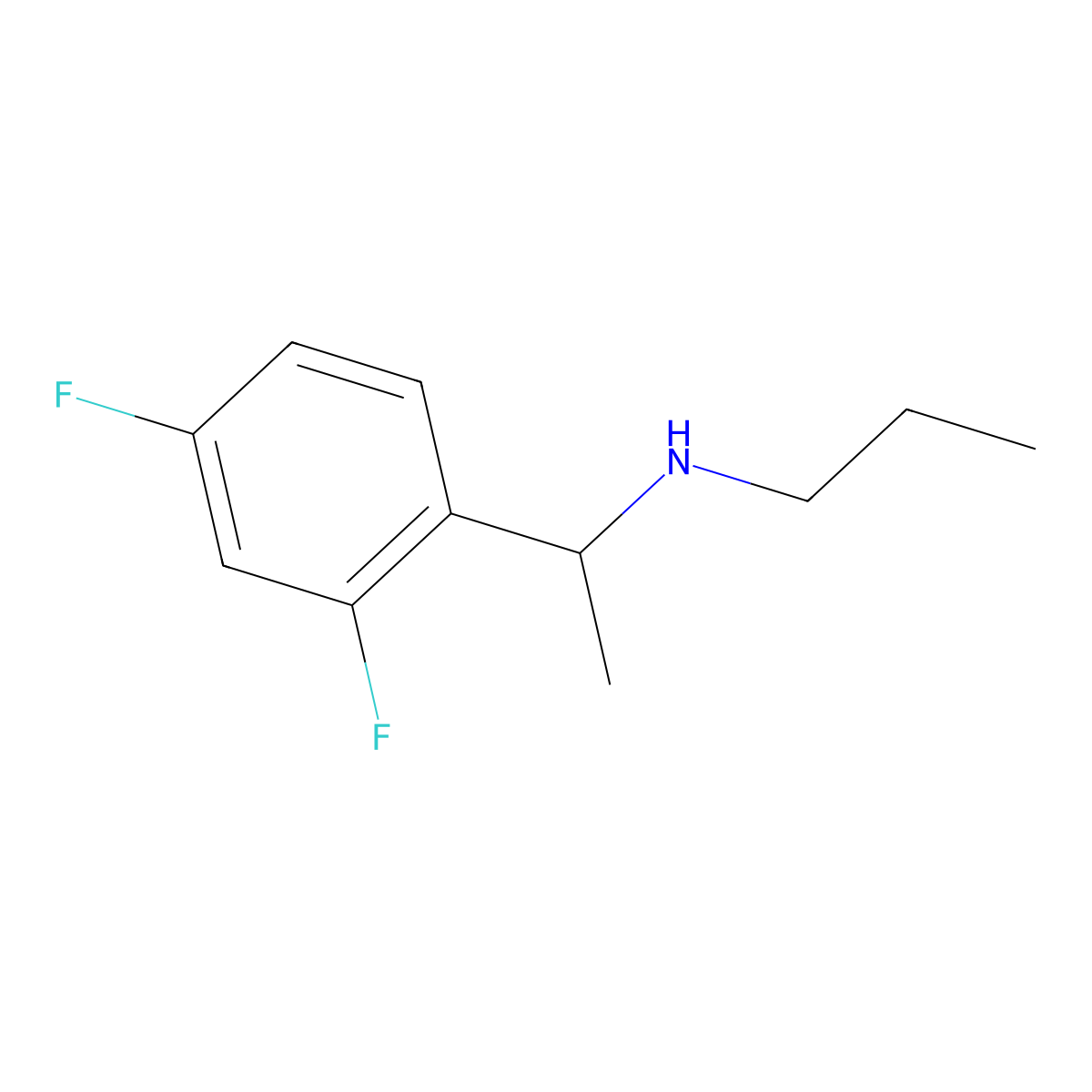 [1-(2,4-Difluorophenyl)ethyl](propyl)amine molecular structure, CAS 1016508-17-0