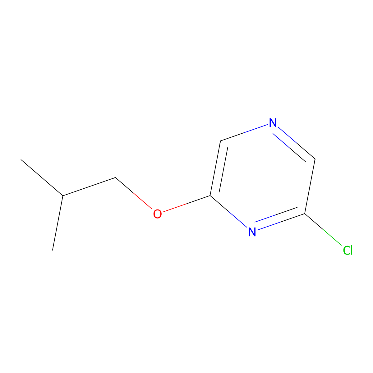 2-Chloro-6-(2-methylpropoxy)pyrazine molecular structure, CAS 1016508-48-7