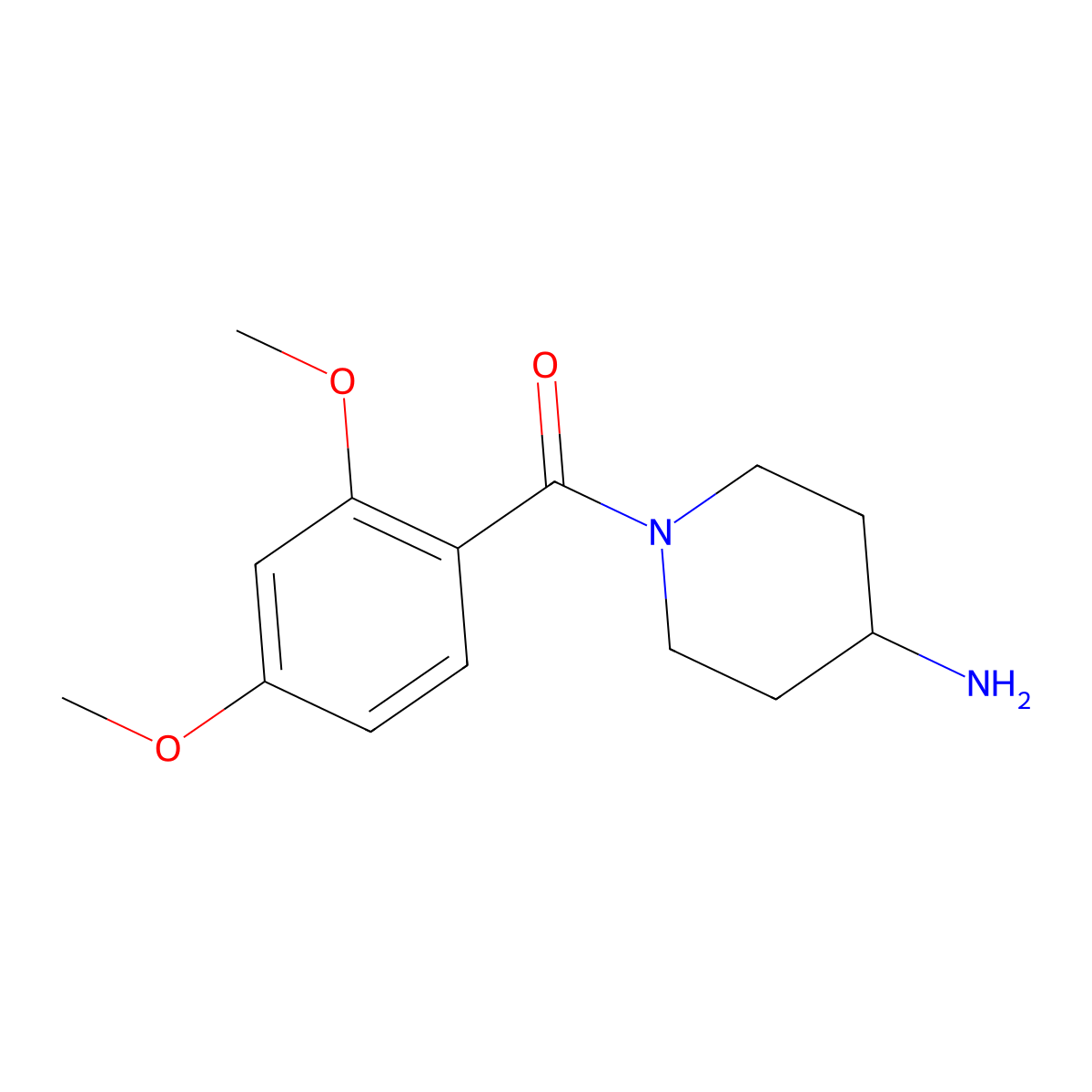 1-(2,4-Dimethoxybenzoyl)piperidin-4-amine molecular structure, CAS 1016508-69-2