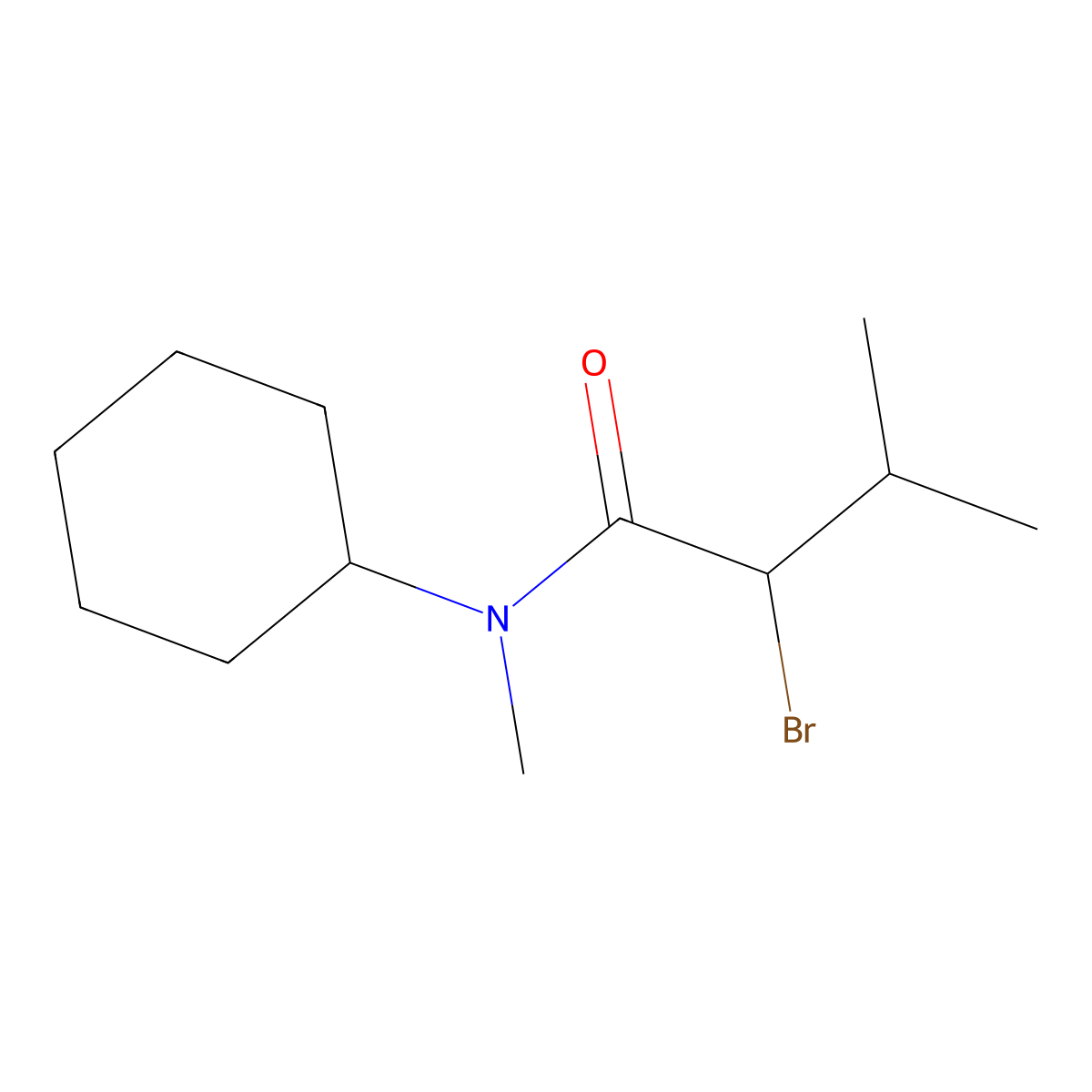 2-bromo-N-cyclohexyl-N,3-dimethylbutanamide molecular structure, CAS 1016508-73-8