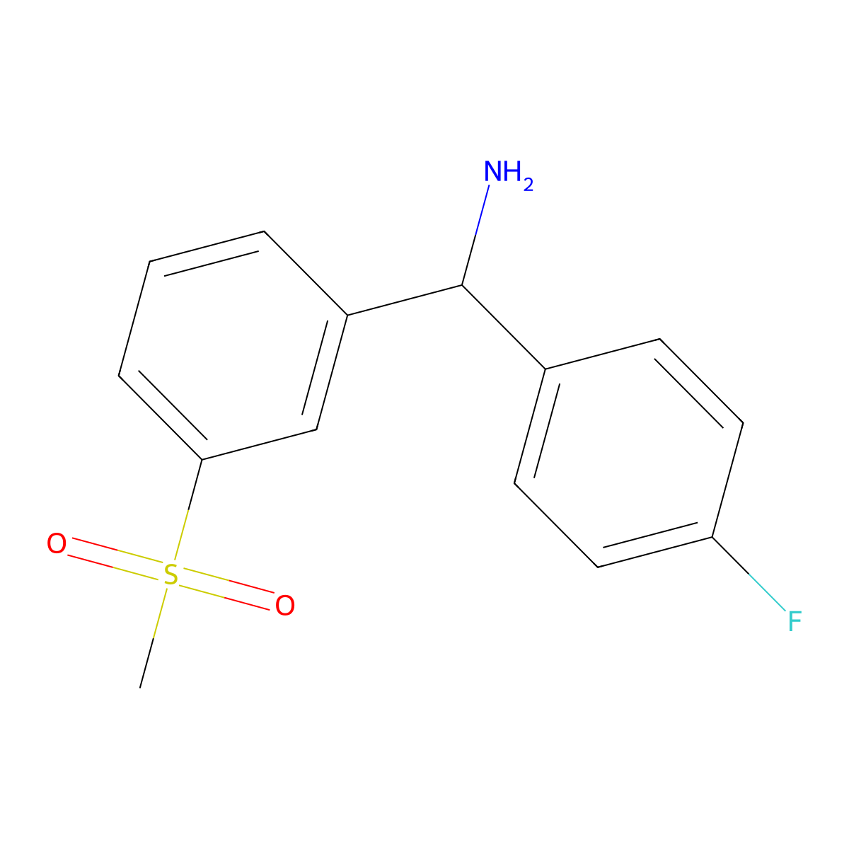 (4-Fluorophenyl)(3-methanesulfonylphenyl)methanamine molecular structure, CAS 1016508-86-3