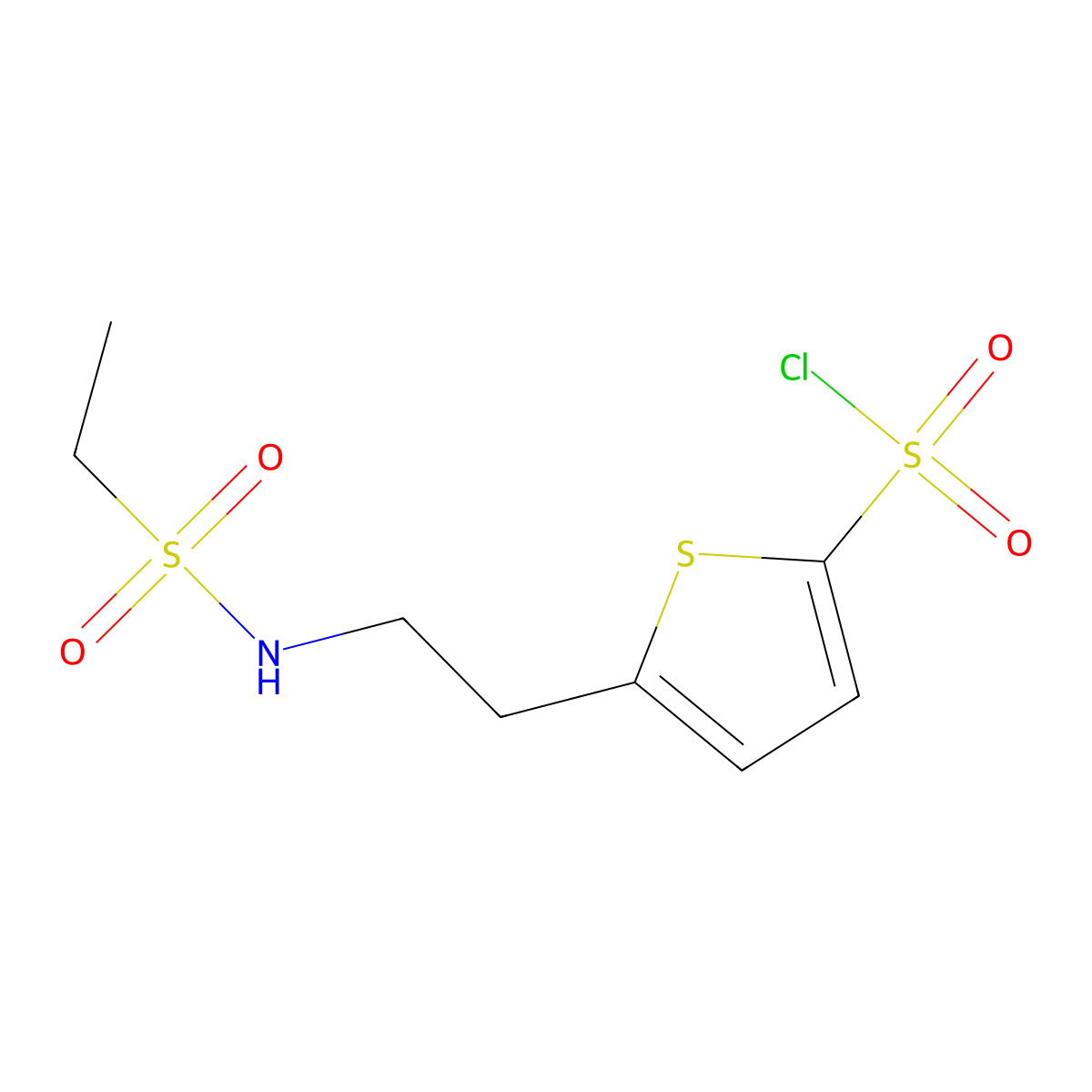 5-(2-Ethanesulfonamidoethyl)thiophene-2-sulfonyl chloride molecular structure, CAS 1016509-10-6