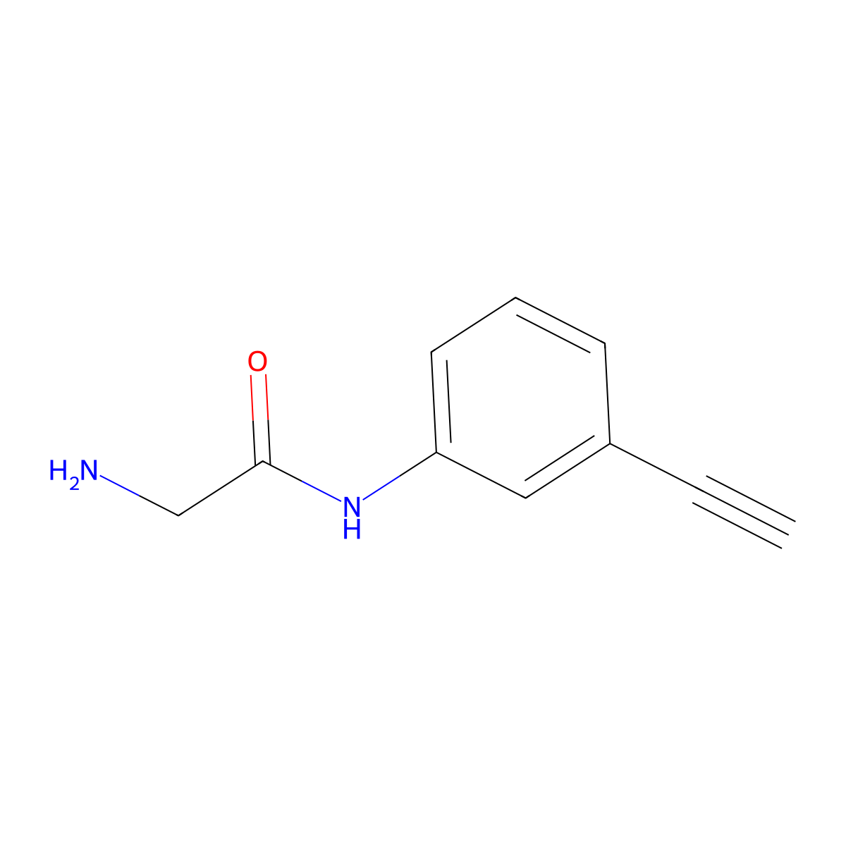 2-amino-N-(3-ethynylphenyl)acetamide molecular structure, CAS 1016509-24-2