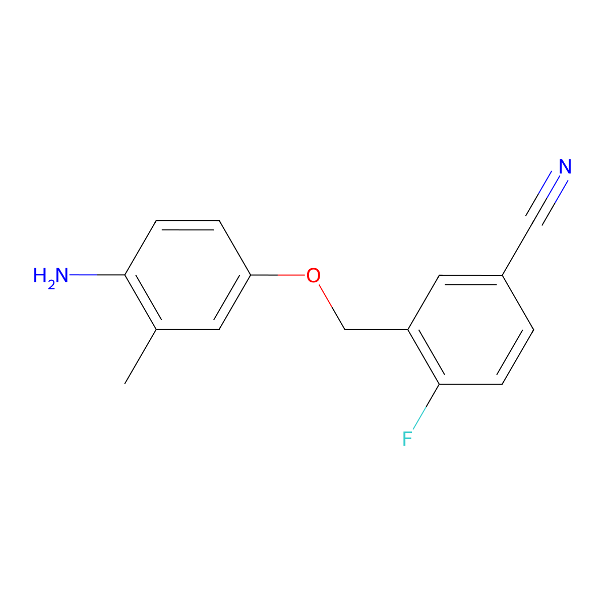 3-(4-Amino-3-methylphenoxymethyl)-4-fluorobenzonitrile molecular structure, CAS 1016509-76-4