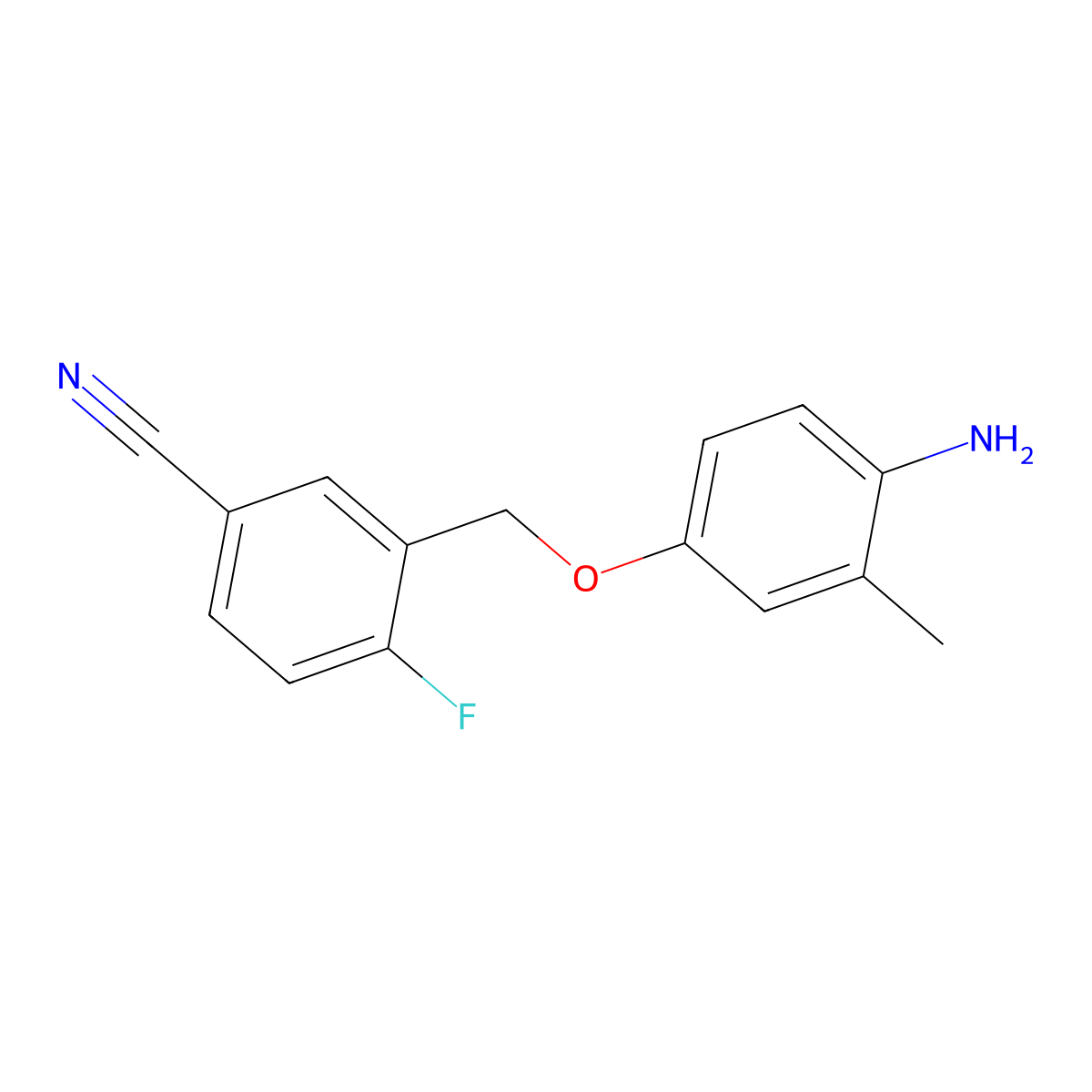 3-(4-Amino-3-methylphenoxymethyl)-4-fluorobenzonitrile molecular structure, CAS 1016509-76-4