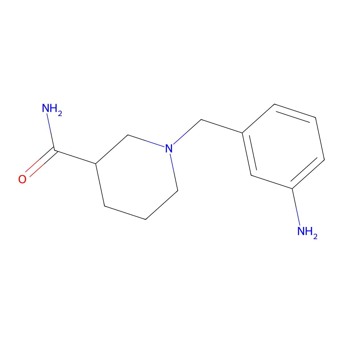 1-((3-Aminophenyl)methyl)piperidine-3-carboxamide molecular structure, CAS 1016509-83-3