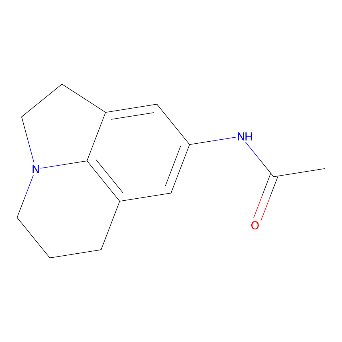 Acetamide, N-(1,2,5,6-tetrahydro-4H-pyrrolo(3,2,1-ij)quinolin-8-yl)- molecular structure, CAS 101651-47-2