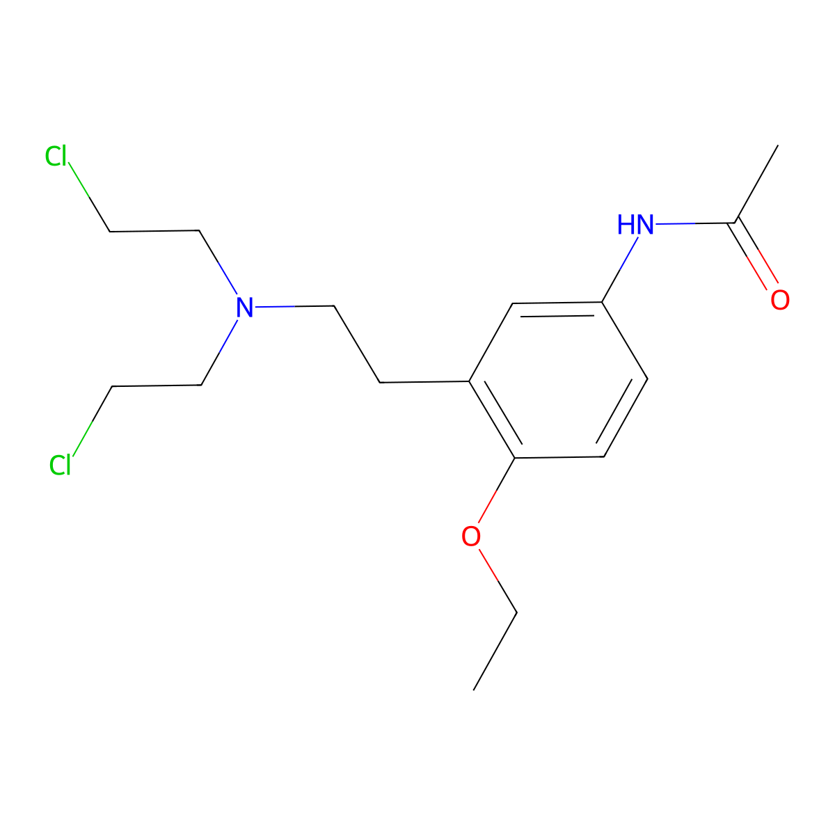 Acetanilide, 3'-(2-(bis(2-chloroethyl)amino)ethyl)-4'-ethoxy- molecular structure, CAS 101651-57-4