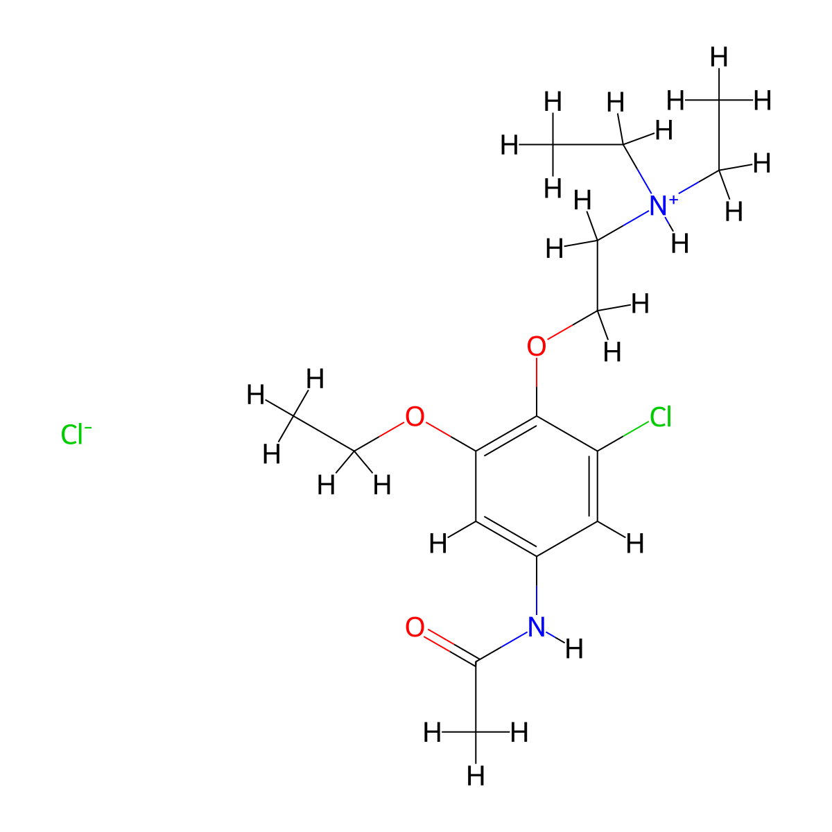 Acetanilide, 3-chloro-4-(2-(diethylamino)ethoxy)-5-ethoxy-, hydrochloride molecular structure, CAS 101651-58-5