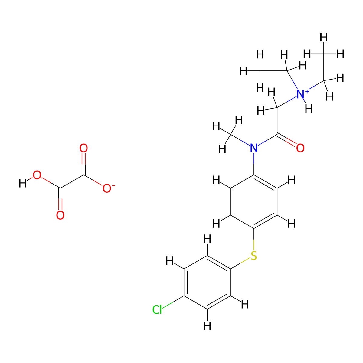 Acetanilide, 4'-(p-chlorophenylthio)-2-(diethylamino)-N-methyl-, oxalate molecular structure, CAS 101651-67-6