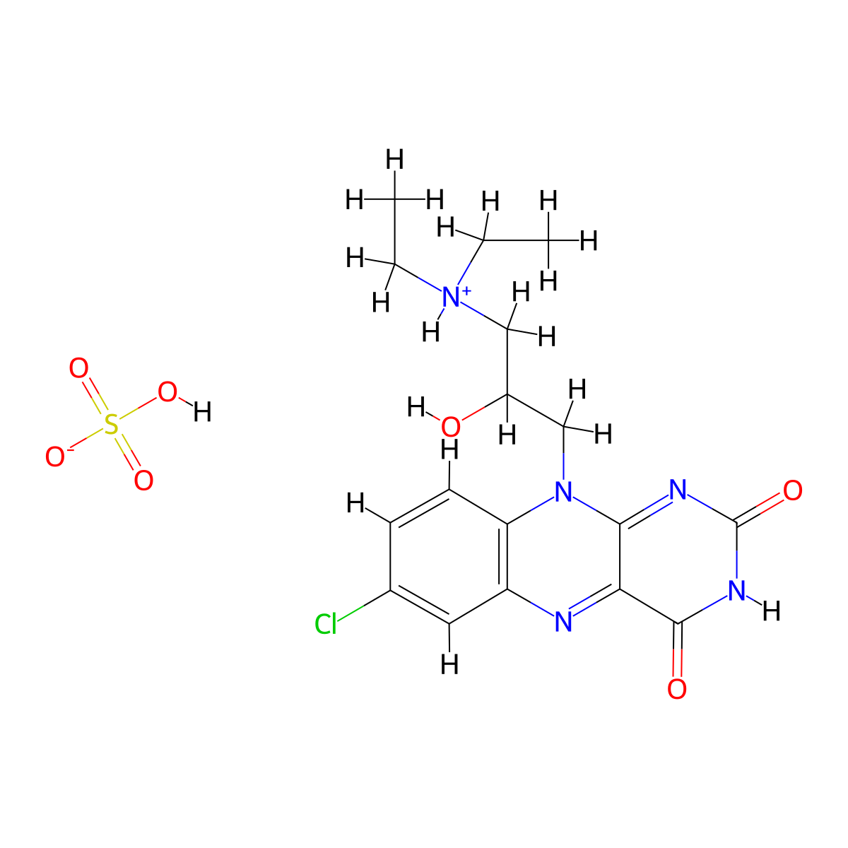 Isoalloxazine, 7-chloro-10-(3-(diethylamino)-2-hydroxypropyl)-, sulfate molecular structure, CAS 101651-90-5
