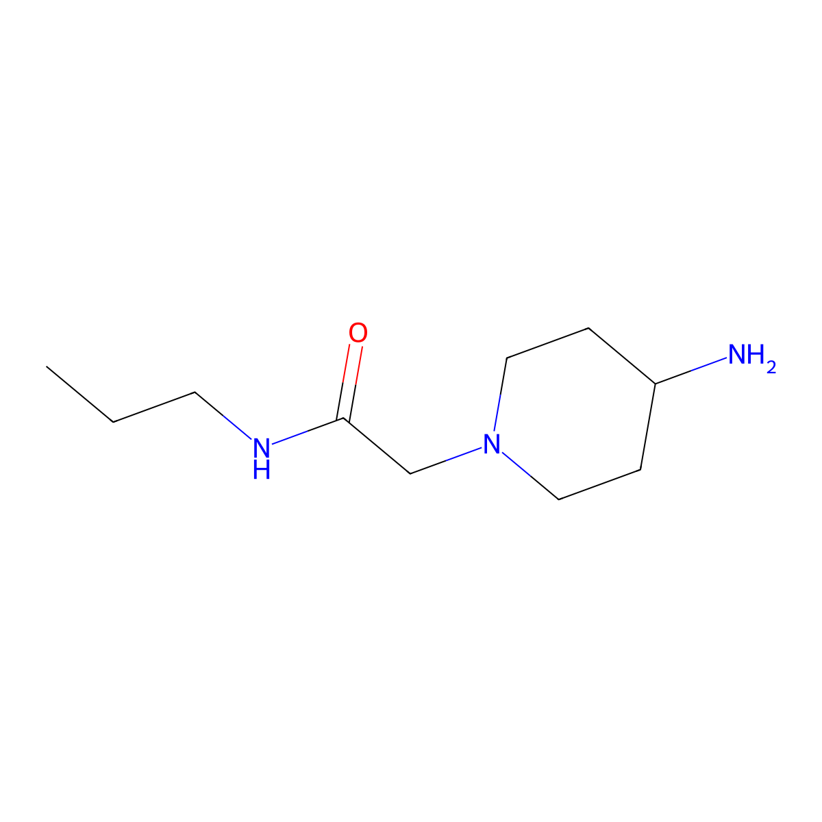 2-(4-aminopiperidin-1-yl)-N-propylacetamide molecular structure, CAS 1016510-04-5