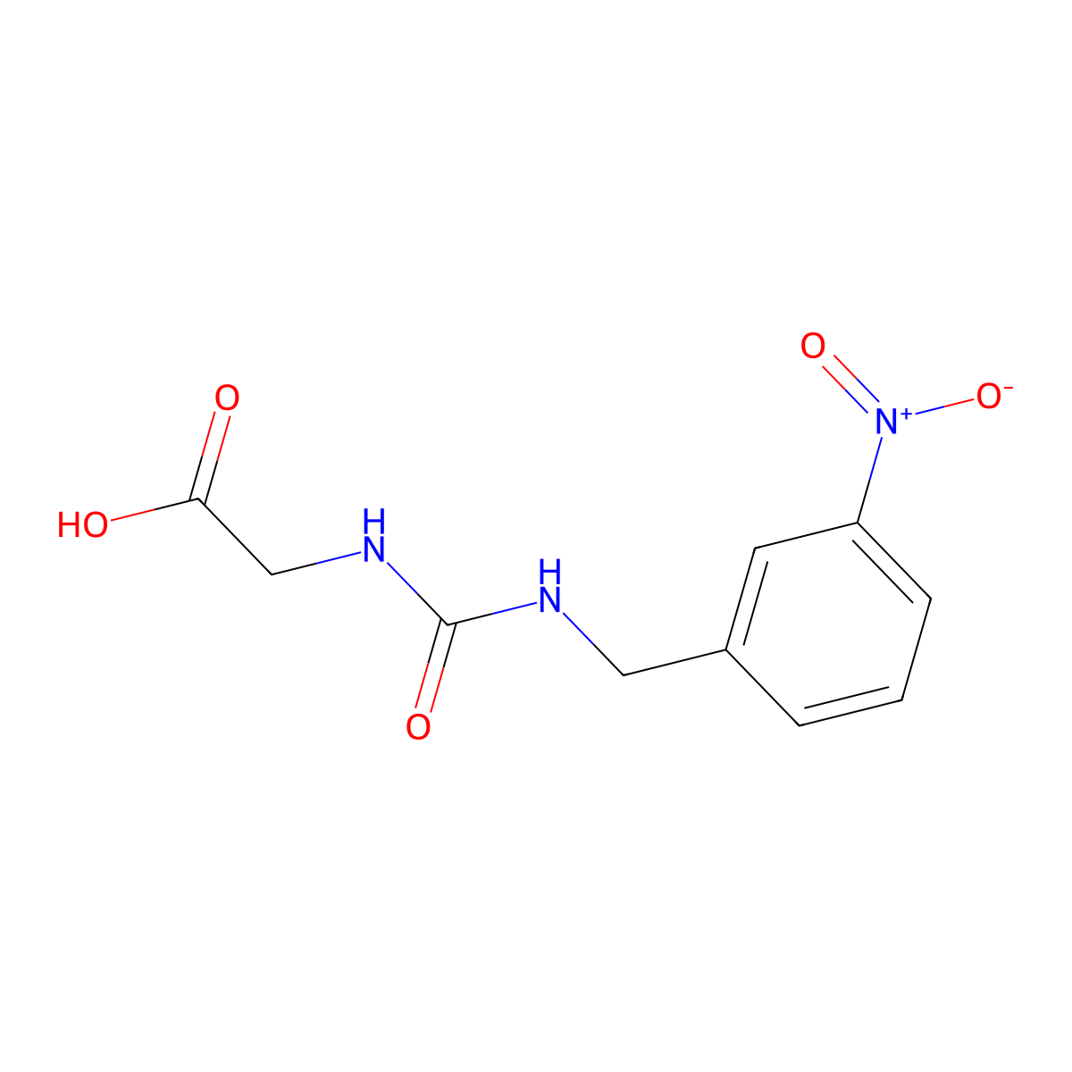 2-({[(3-Nitrophenyl)methyl]carbamoyl}amino)acetic acid molecular structure, CAS 1016510-22-7