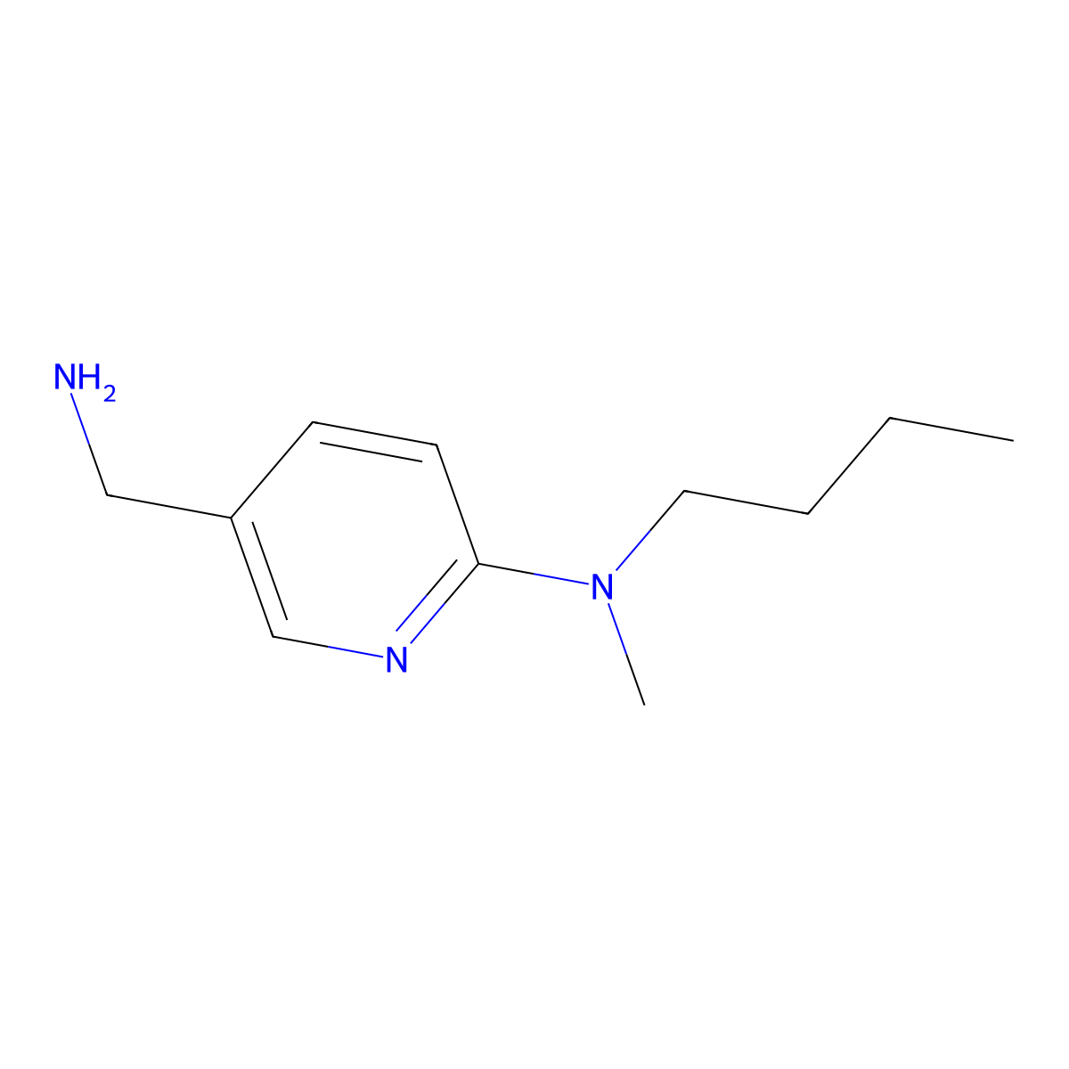 5-(aminomethyl)-N-butyl-N-methylpyridin-2-amine molecular structure, CAS 1016510-29-4